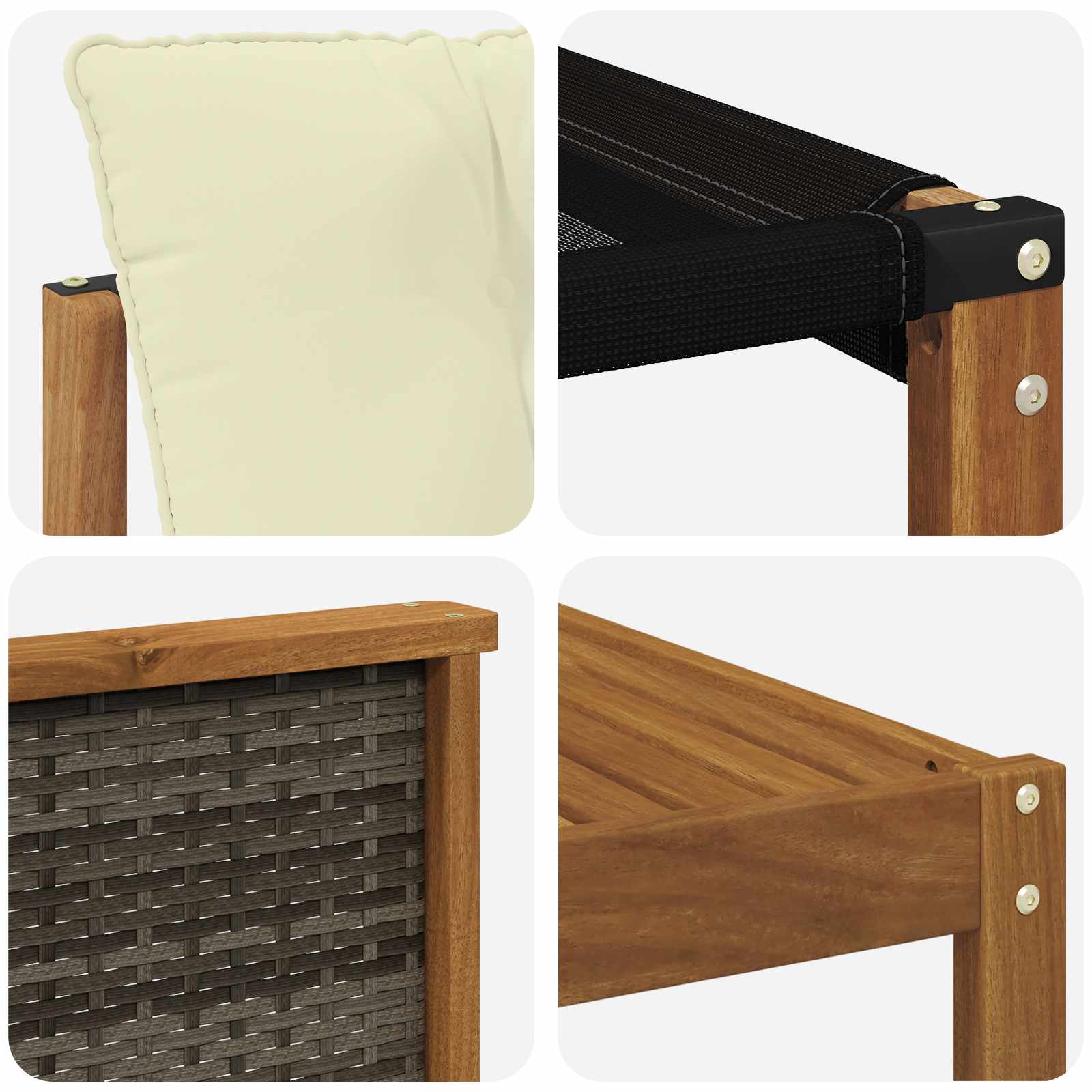Set vanjskih sofa 7 pcs Prirodna i krem Čvrsto drvo akacije