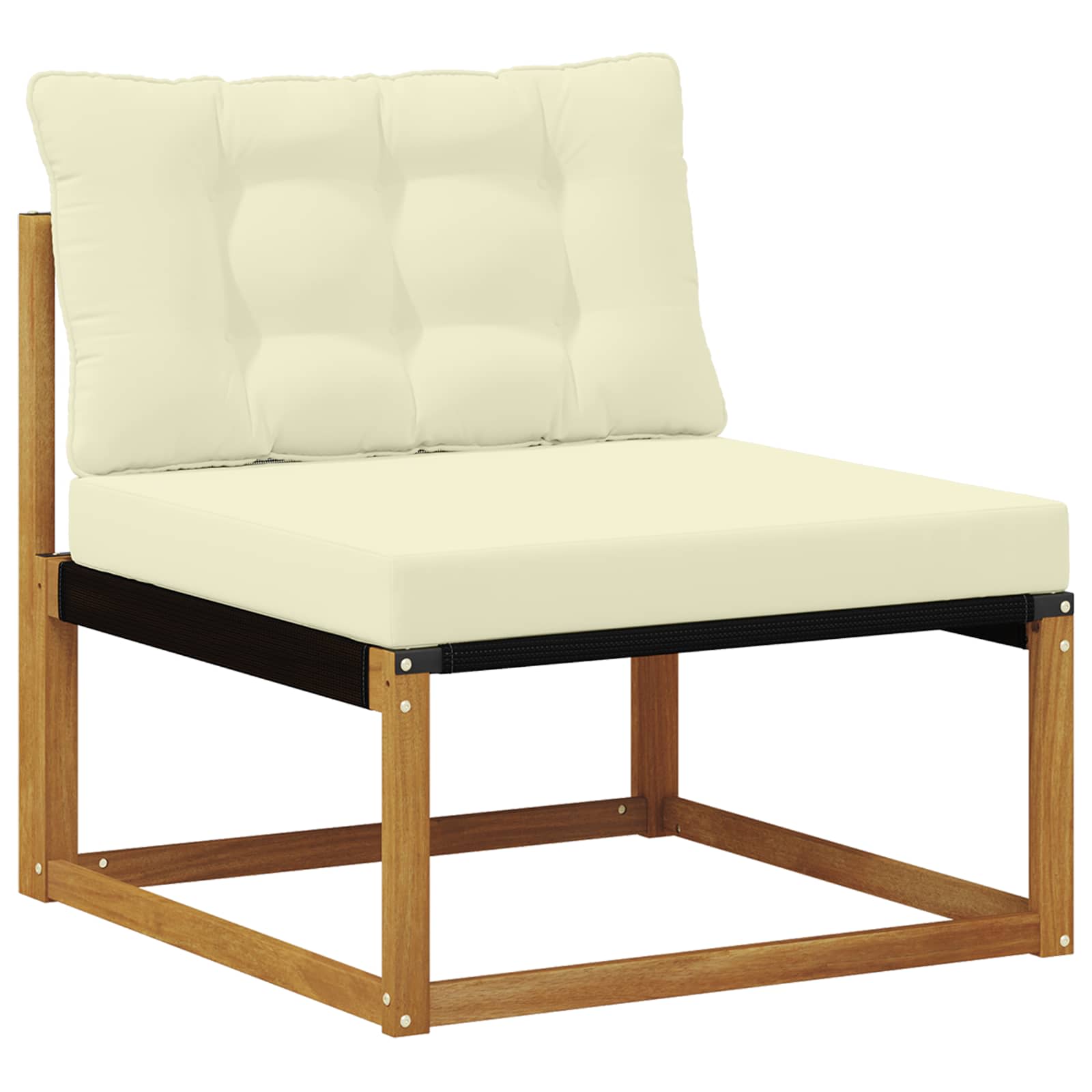 Set vanjskih sofa 7 pcs Prirodna i krem Čvrsto drvo akacije