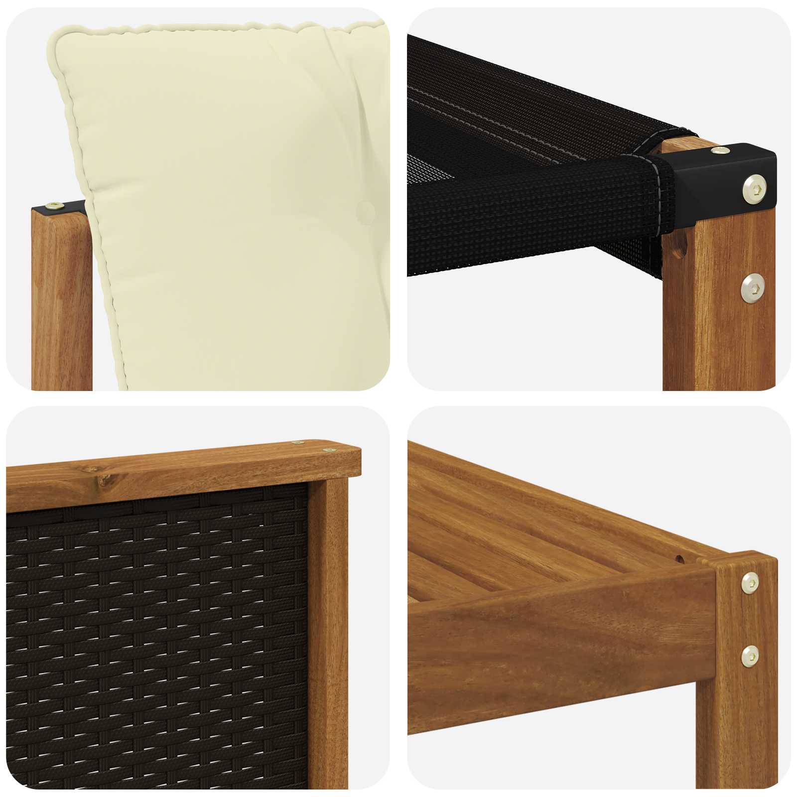 Set vanjskih sofa 8 pcs Prirodna i krem Čvrsto drvo akacije