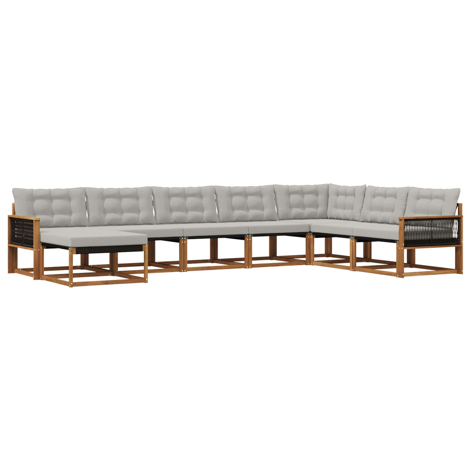 Set vanjskih sofa s jastukom 8 pcs Prirodna i svjetlosiva