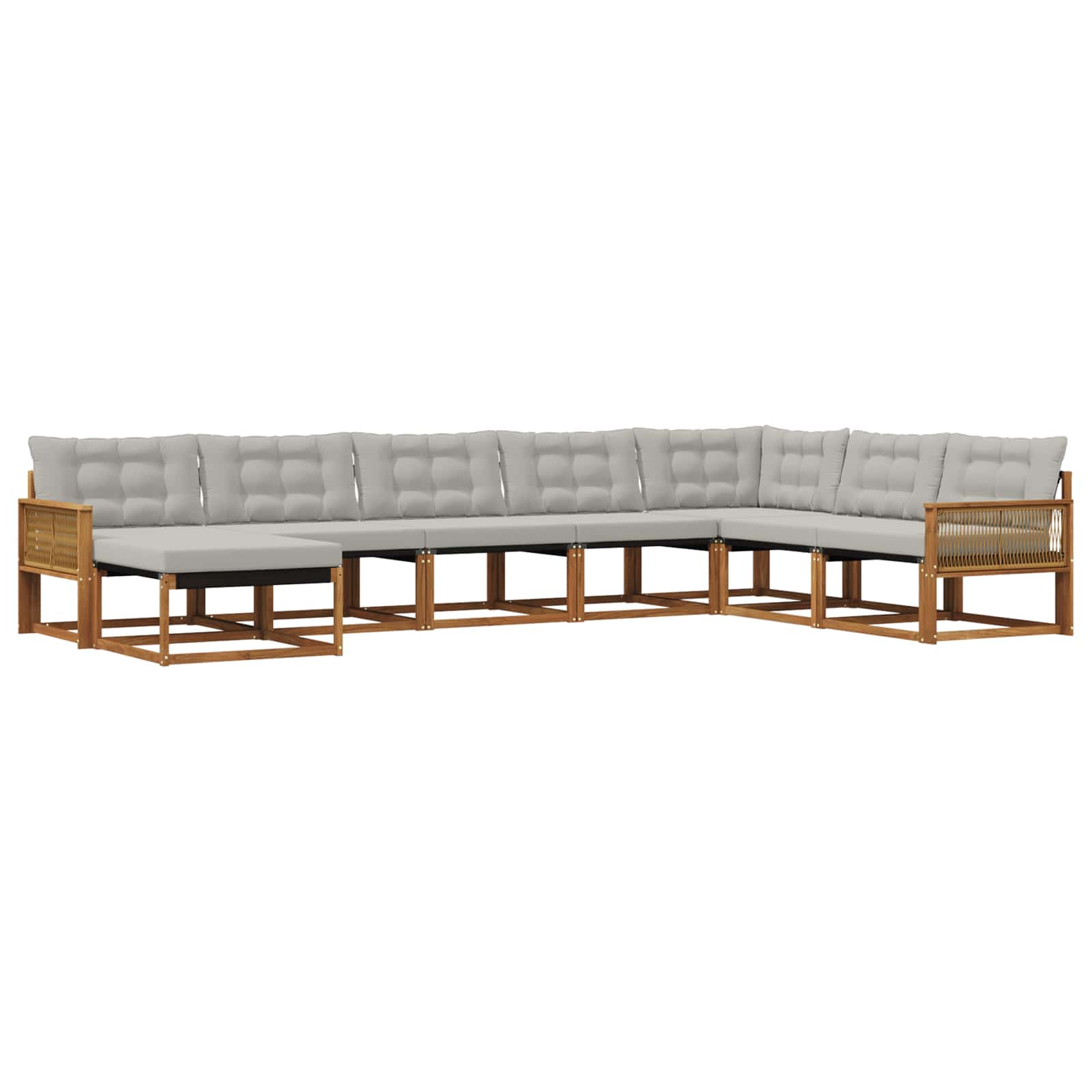 Set vanjskih sofa s jastukom 8 pcs Prirodna i svjetlosiva