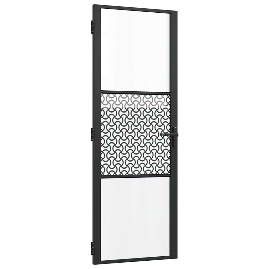 Staklena vrata Rezbarija Crna 76 x 3,5 x 201,5 cm Aluminij