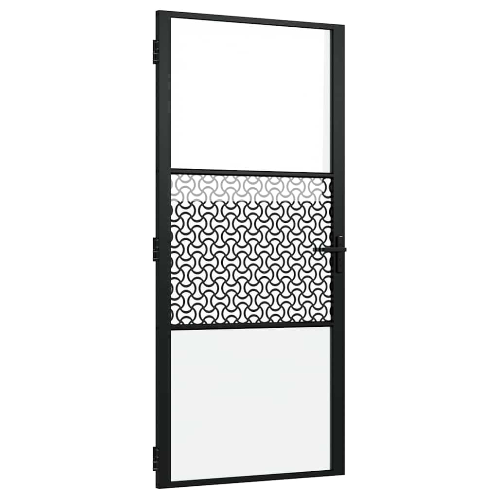 Staklena vrata Rezbarija Crna 93 x 3,5 x 201,5 cm Aluminij