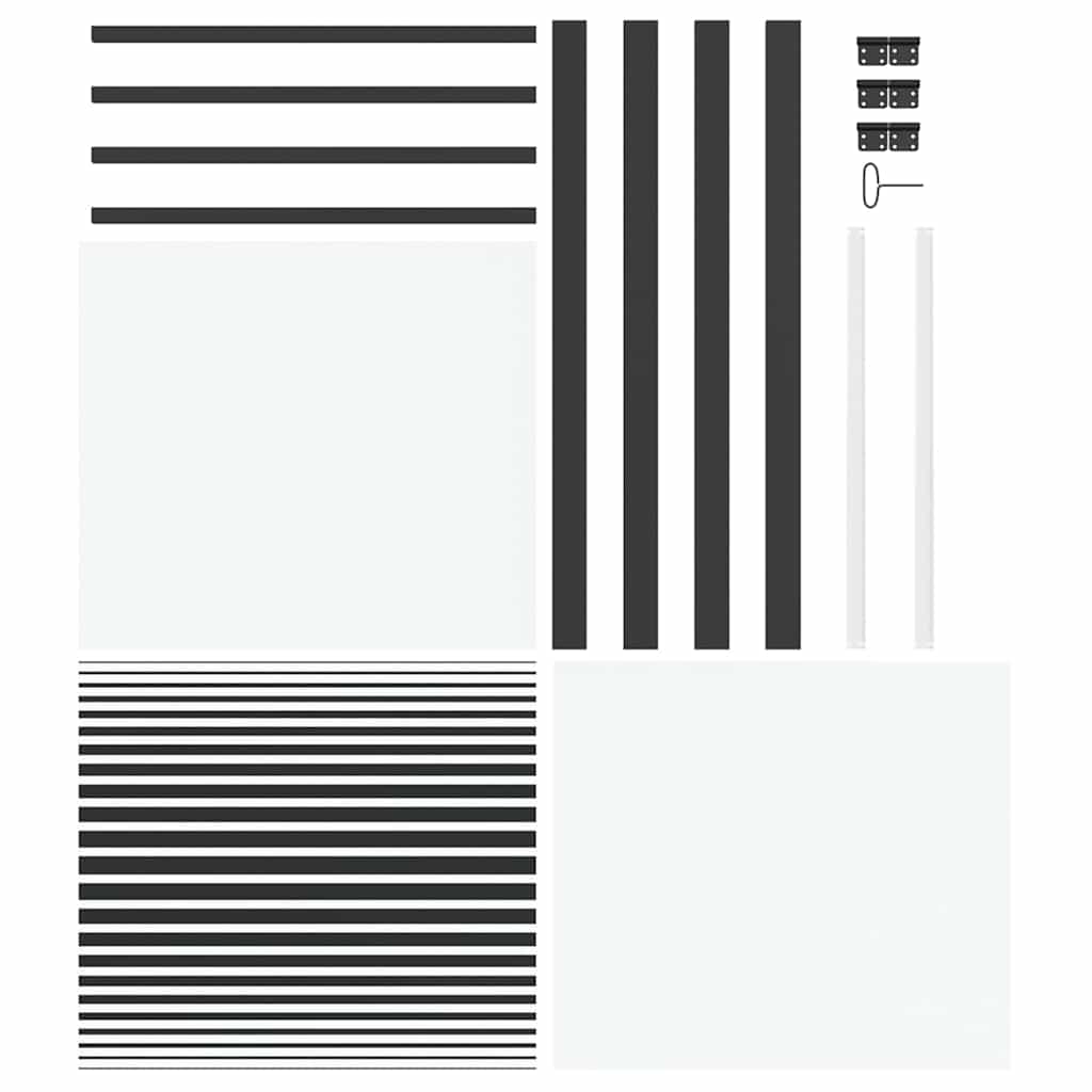 Staklena vrata Prugasti Crna 83 x 3,5 x 201,5 cm Aluminij