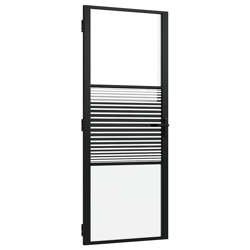 Staklena vrata Prugasti Crna 83 x 3,5 x 201,5 cm Aluminij