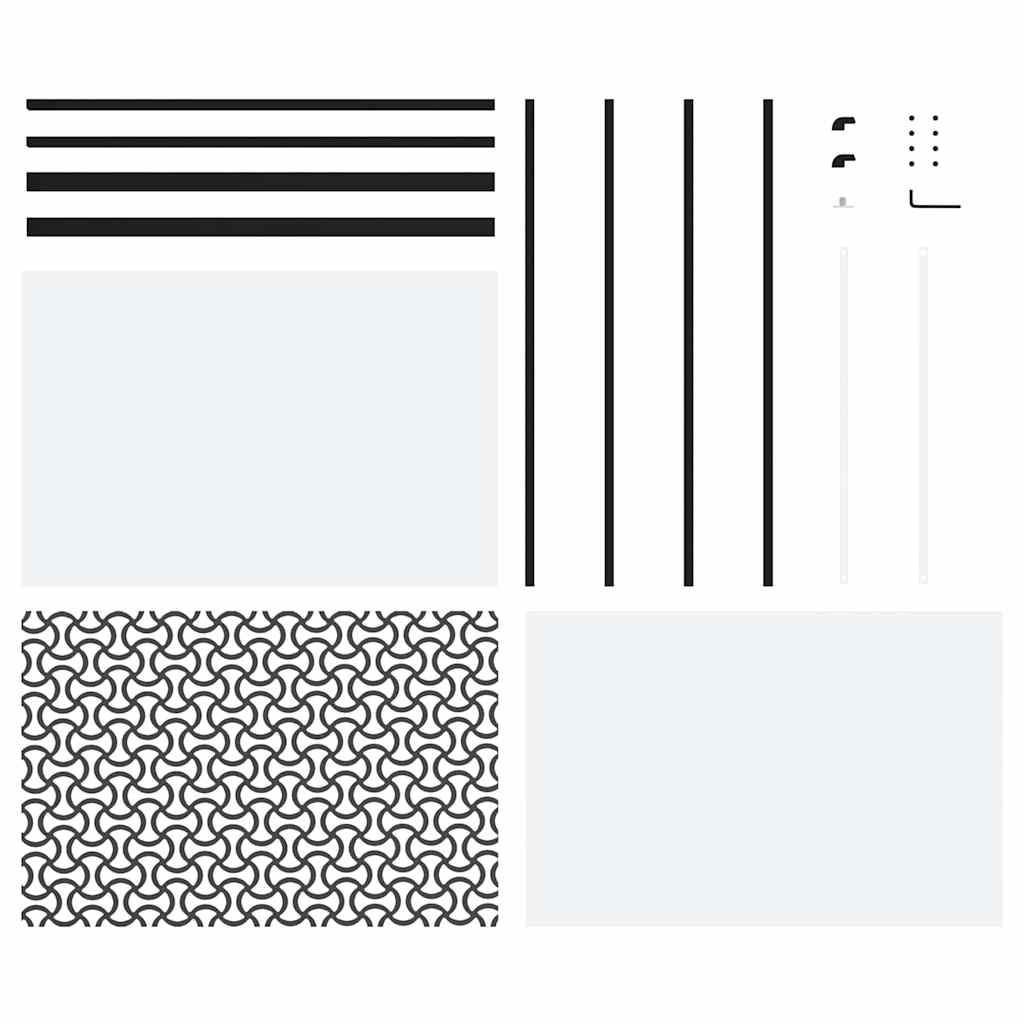 Staklena vrata Rezbarija Crna 102,5 x 2 x 205 cm Aluminij
