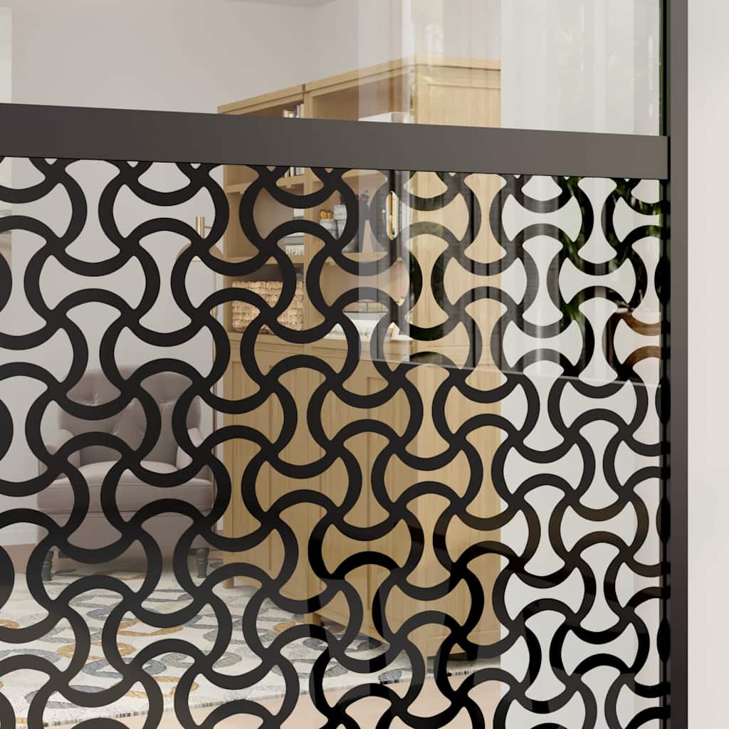 Staklena vrata Rezbarija Crna 102,5 x 2 x 205 cm Aluminij