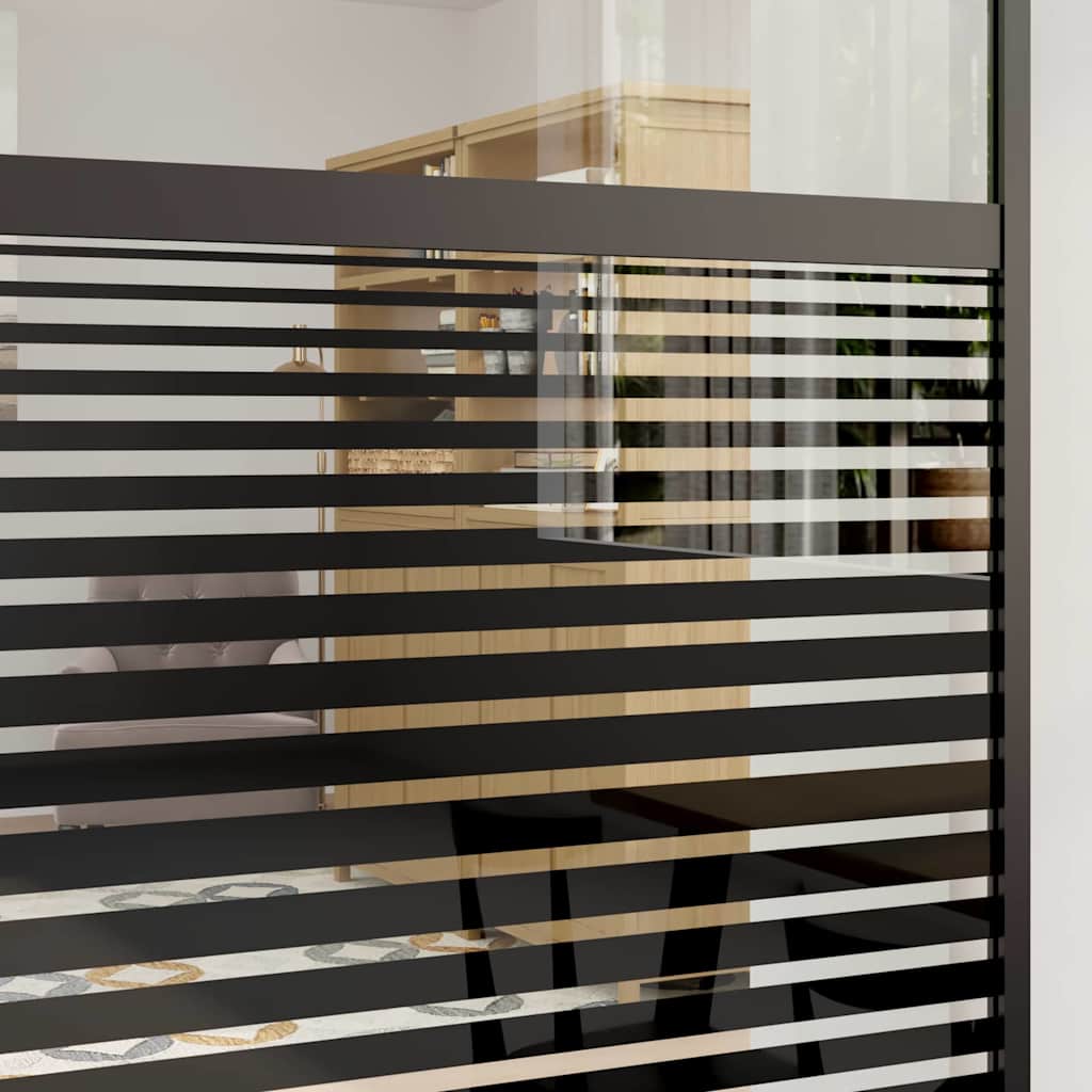 Staklena vrata Prugasti Crna 102,5 x 2 x 205 cm Aluminij