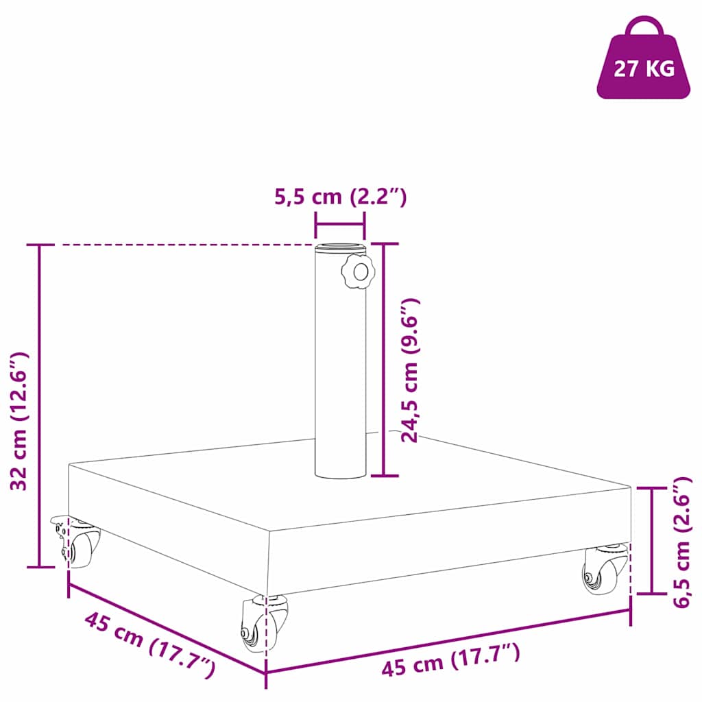 Baza za suncobran Svjetlo drvo 45 x 45 x 31,5 cm