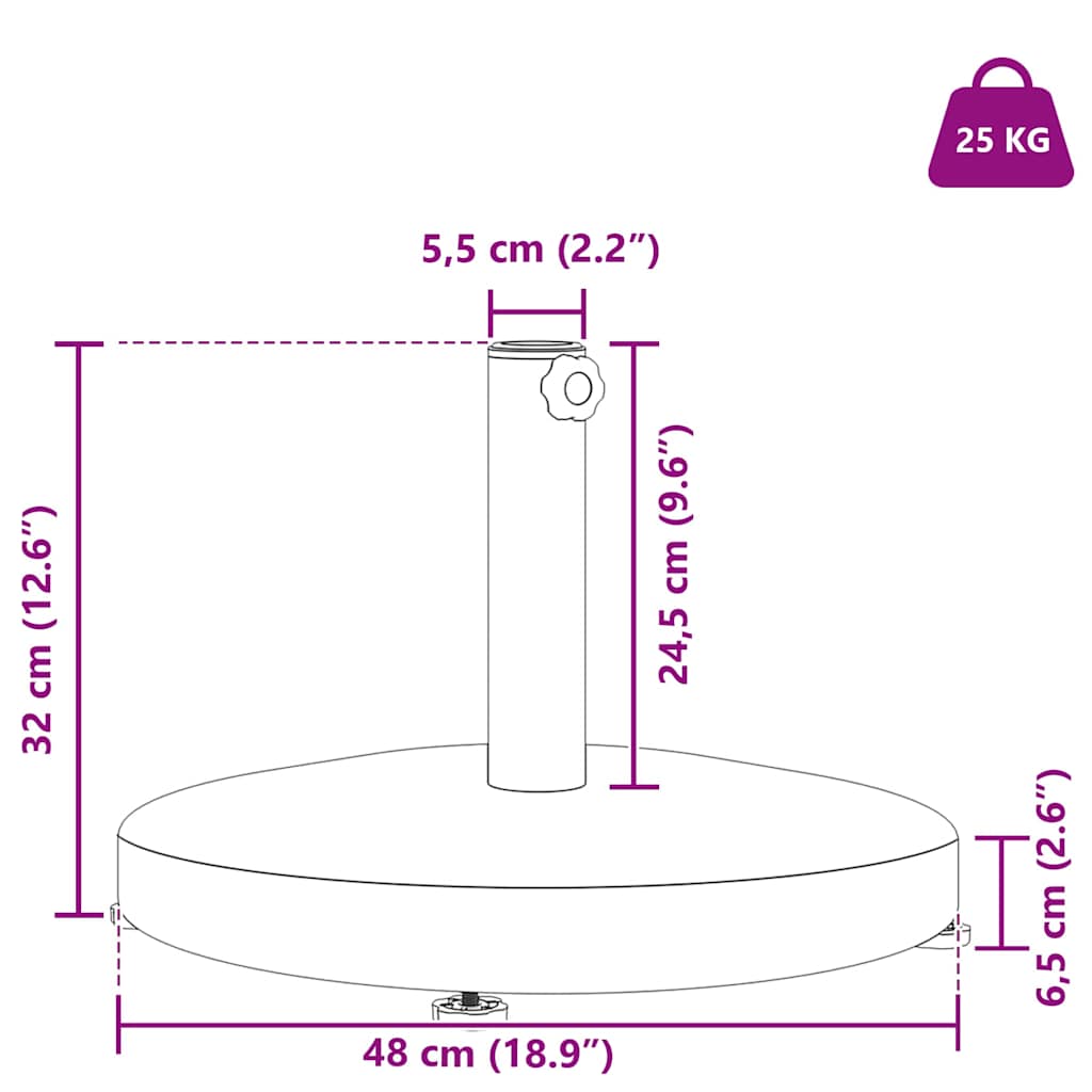 Baza za suncobran Crna 48 x 48 x 32 cm