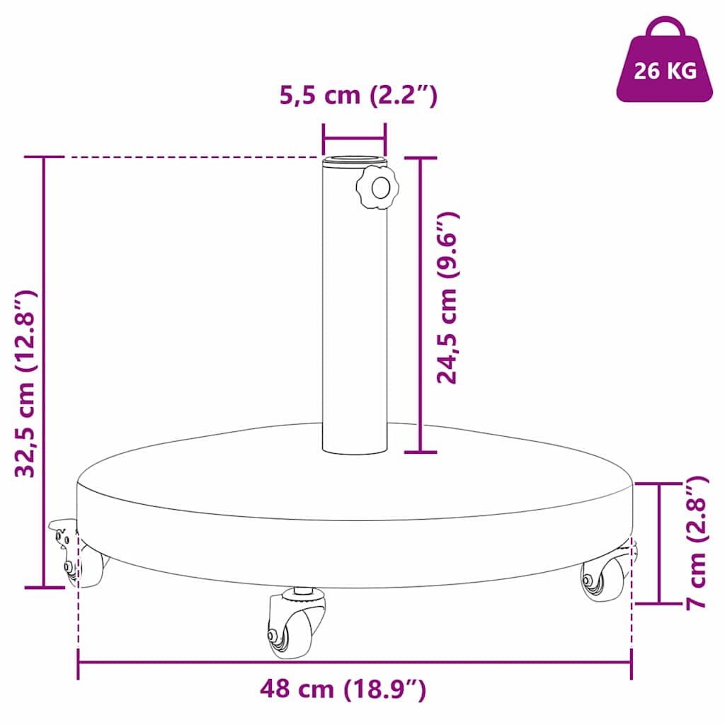 Baza za suncobran Svjetlo drvo 48 x 48 x 32 cm