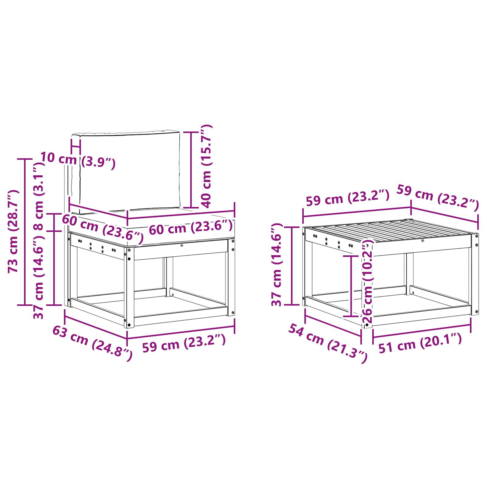 Set vanjskih sofa s jastukom 5 pcs Prirodna i krem Poliester