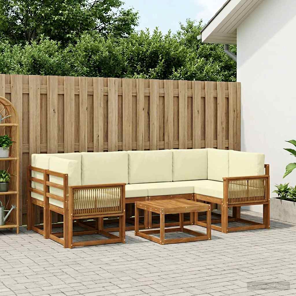Set vanjskih sofa 7 pcs Prirodna i krem Poliester