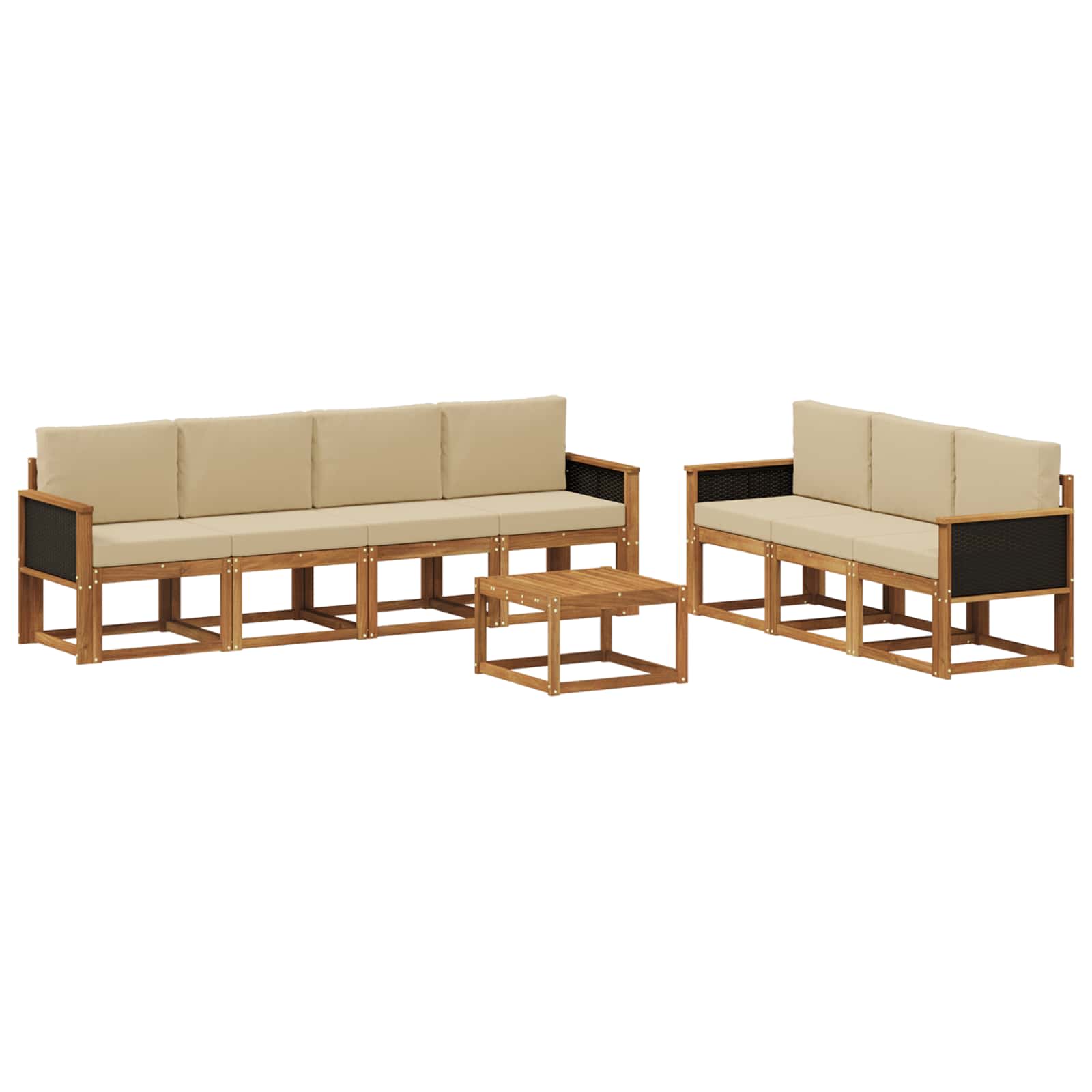 Set vanjskih sofa s jastukom 7 pcs Prirodna