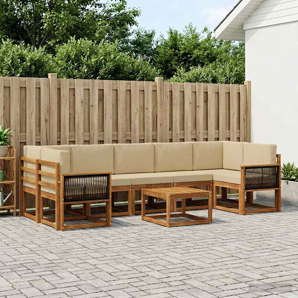 Set vanjskih sofa s jastukom 6 pcs Prirodna
