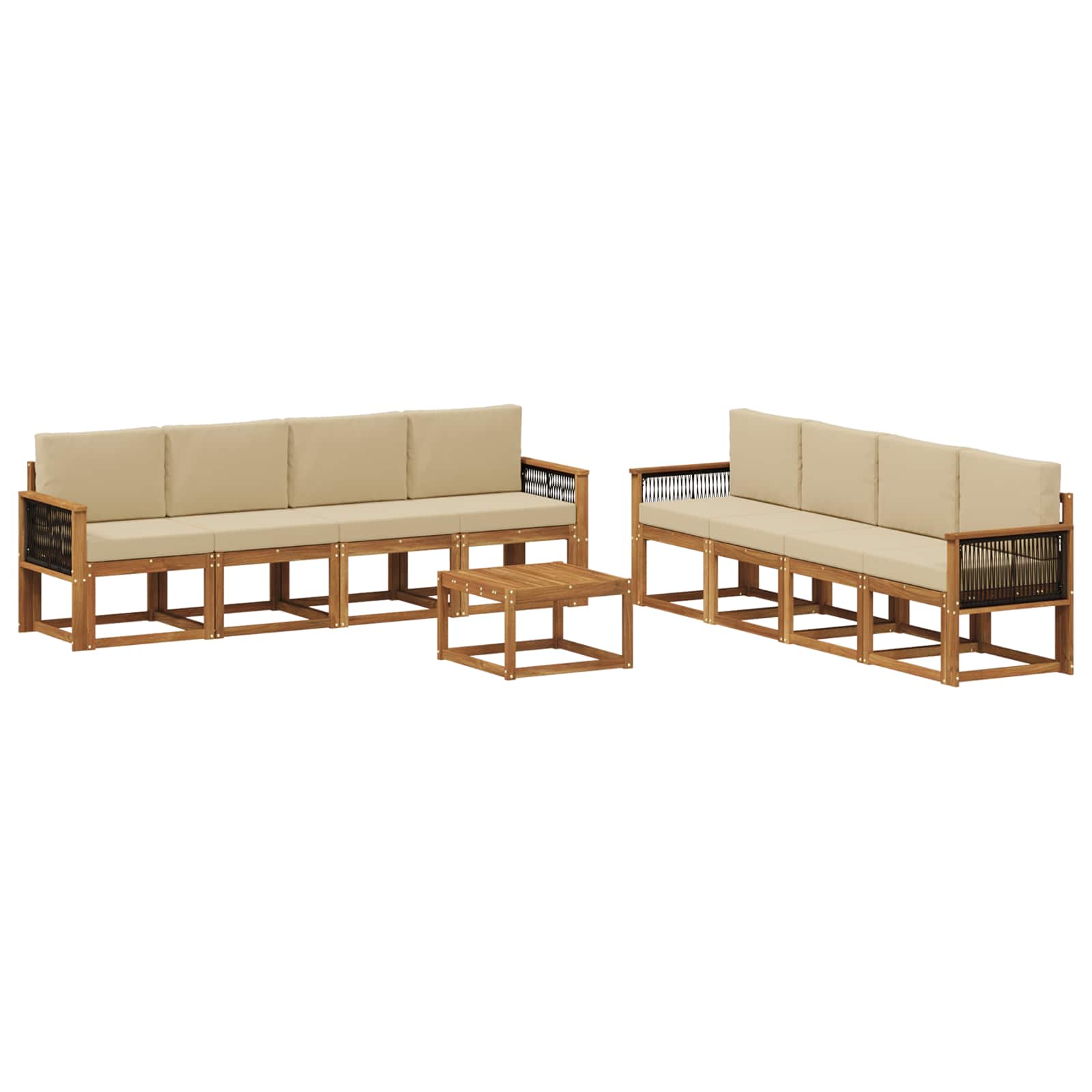 Set vanjskih sofa s jastukom 7 pcs Prirodna