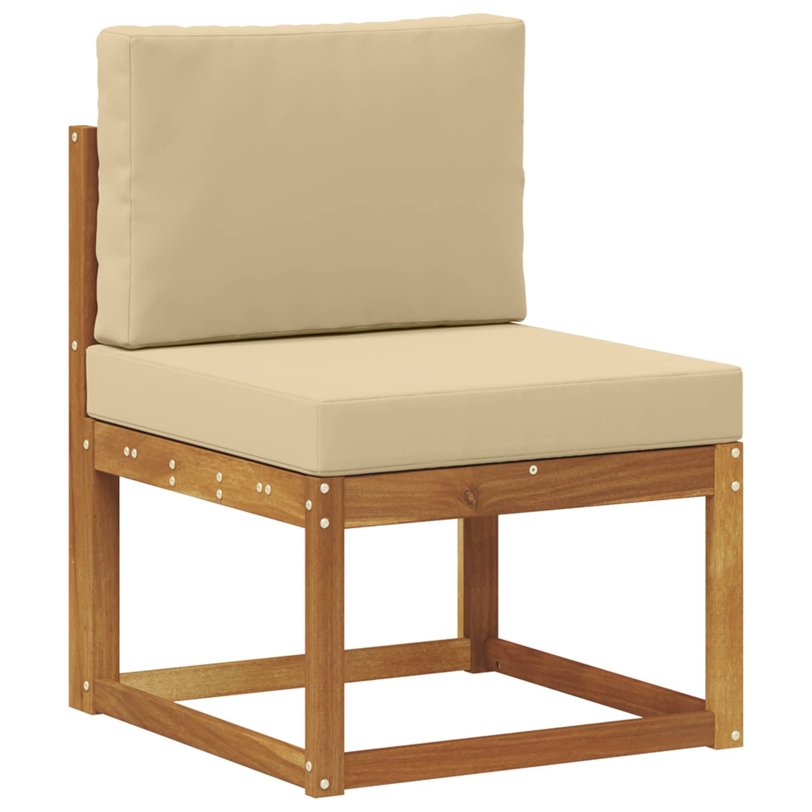 Set vanjskih sofa s jastukom 9 pcs Prirodna i bež Poliester