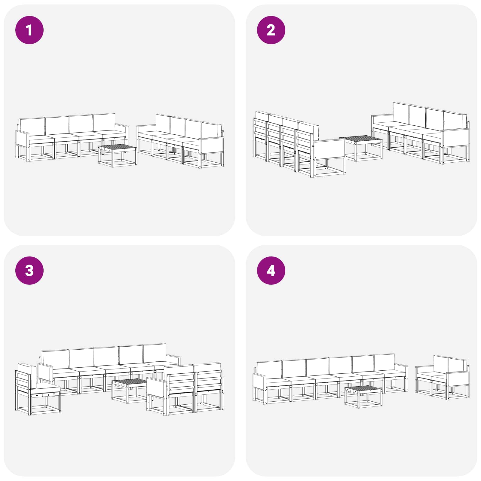 Set vanjskih sofa 9 pcs Prirodna i bež Poliester