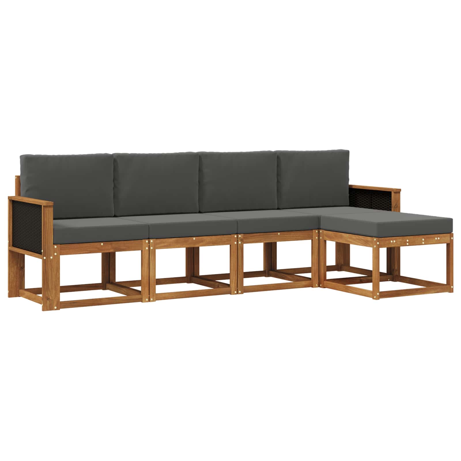 Set vanjskih sofa 5 pcs Prirodna i antracit Poliester
