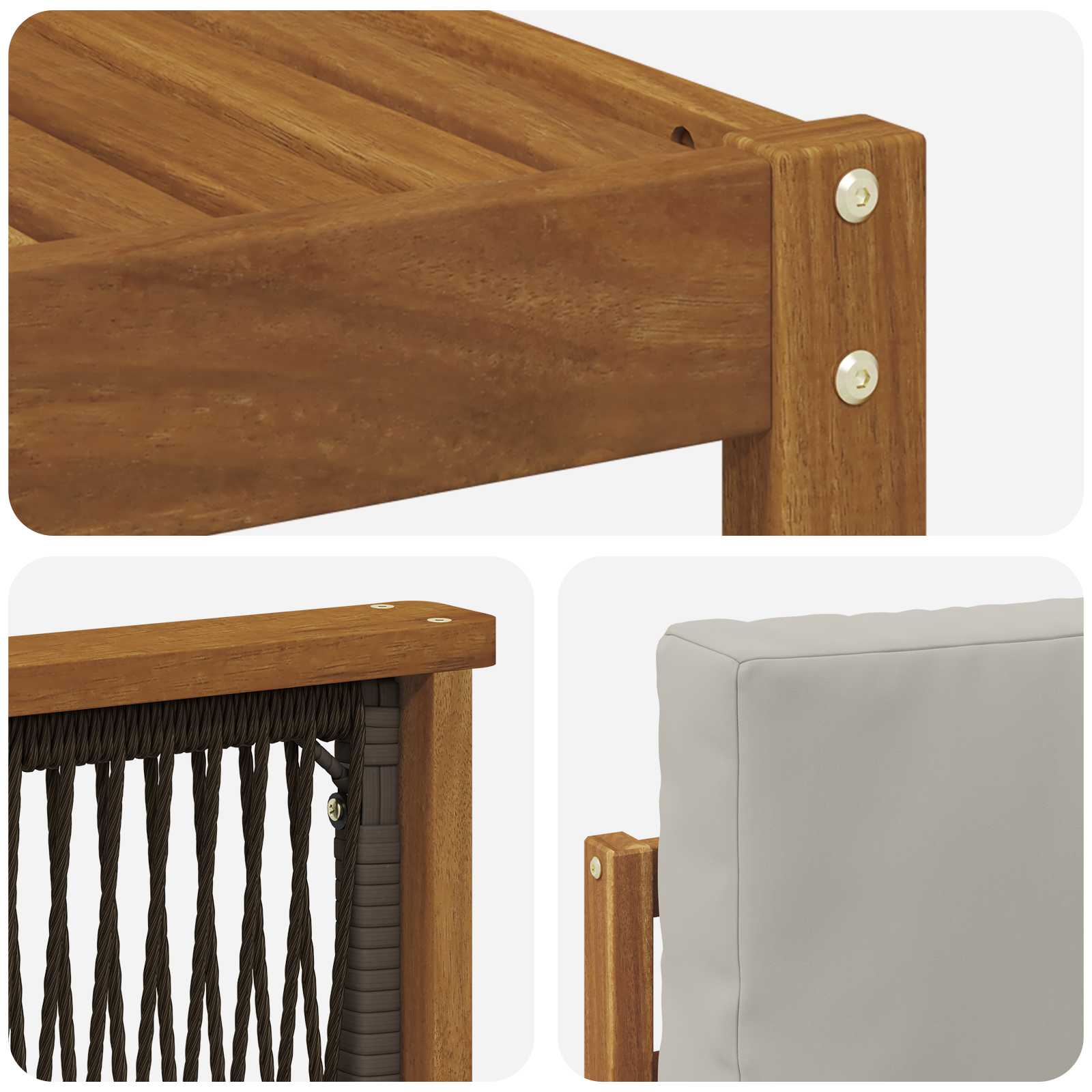 Set vanjskih sofa 5 pcs Prirodna i svjetlosiva Poliester