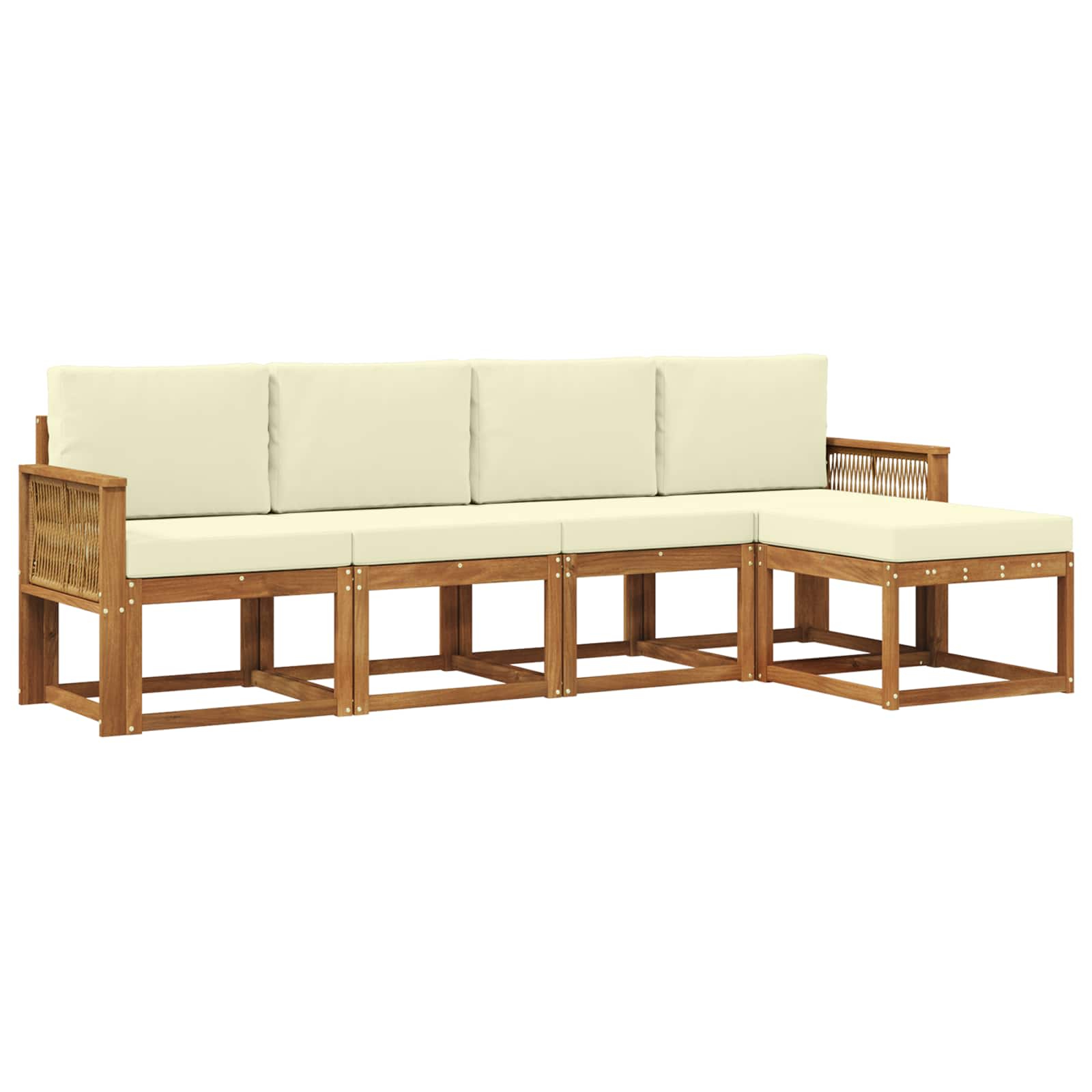 Set vanjskih sofa 5 pcs Prirodna i krem Poliester