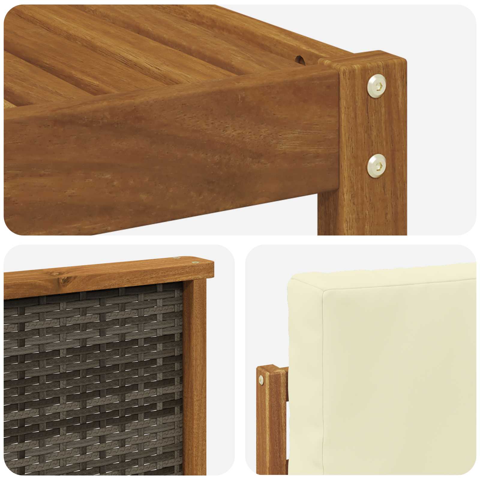 Set vanjskih sofa 6 pcs Prirodna i krem Poliester