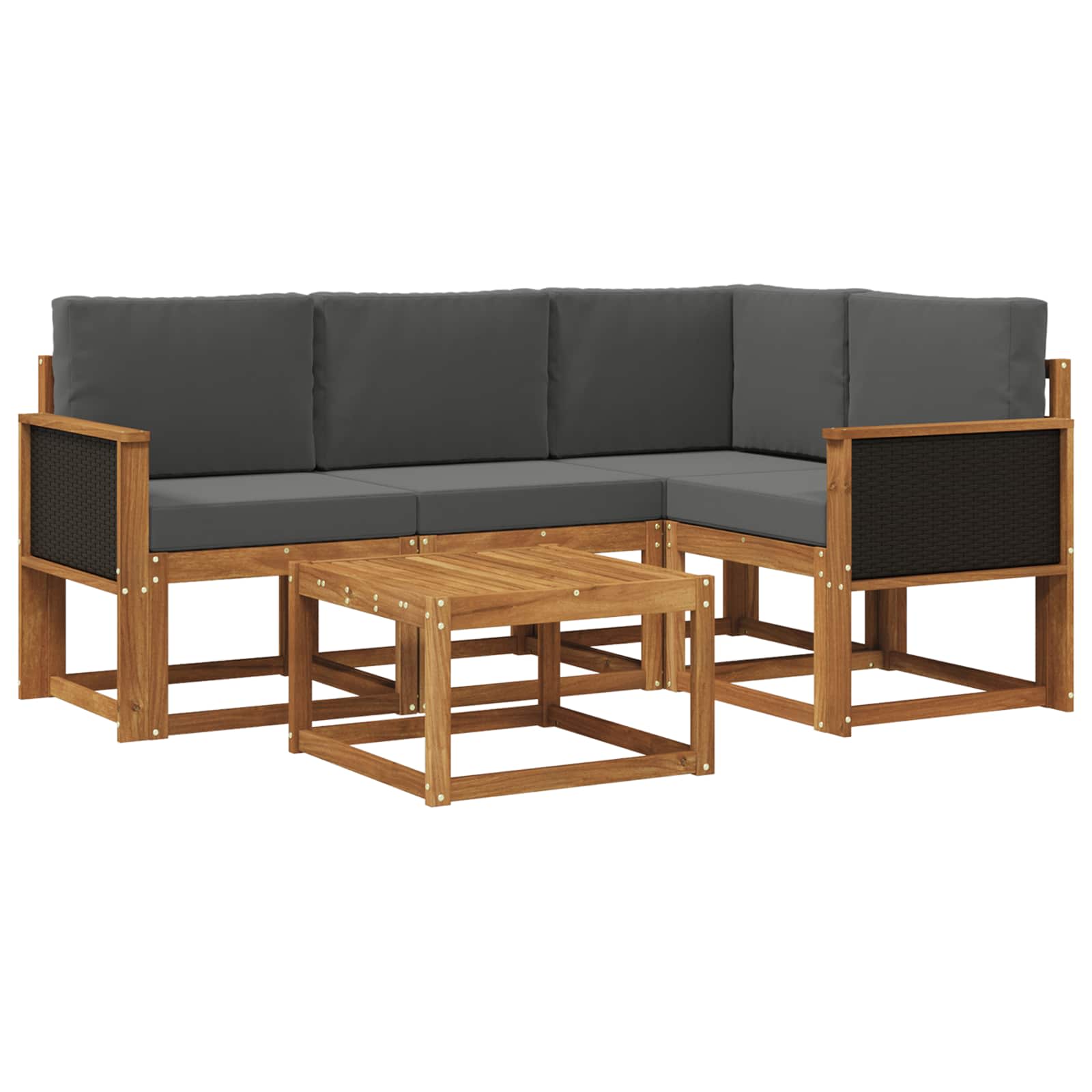 Set vanjskih sofa 5 pcs Prirodna i antracit Poliester