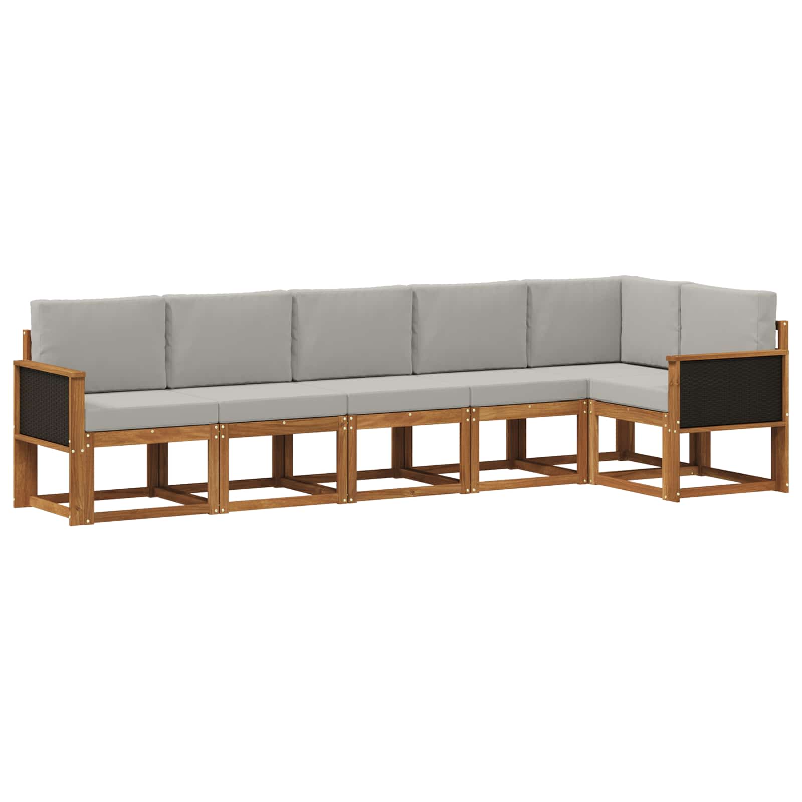 Set vanjskih sofa 6 pcs Prirodna i svjetlosiva Poliester