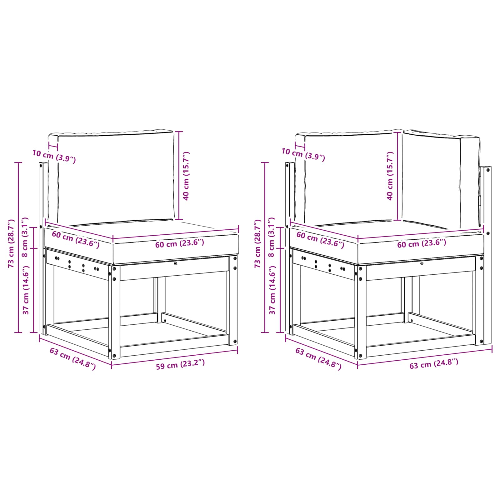 Set vanjskih sofa s jastukom 6 pcs Prirodna i bež Poliester