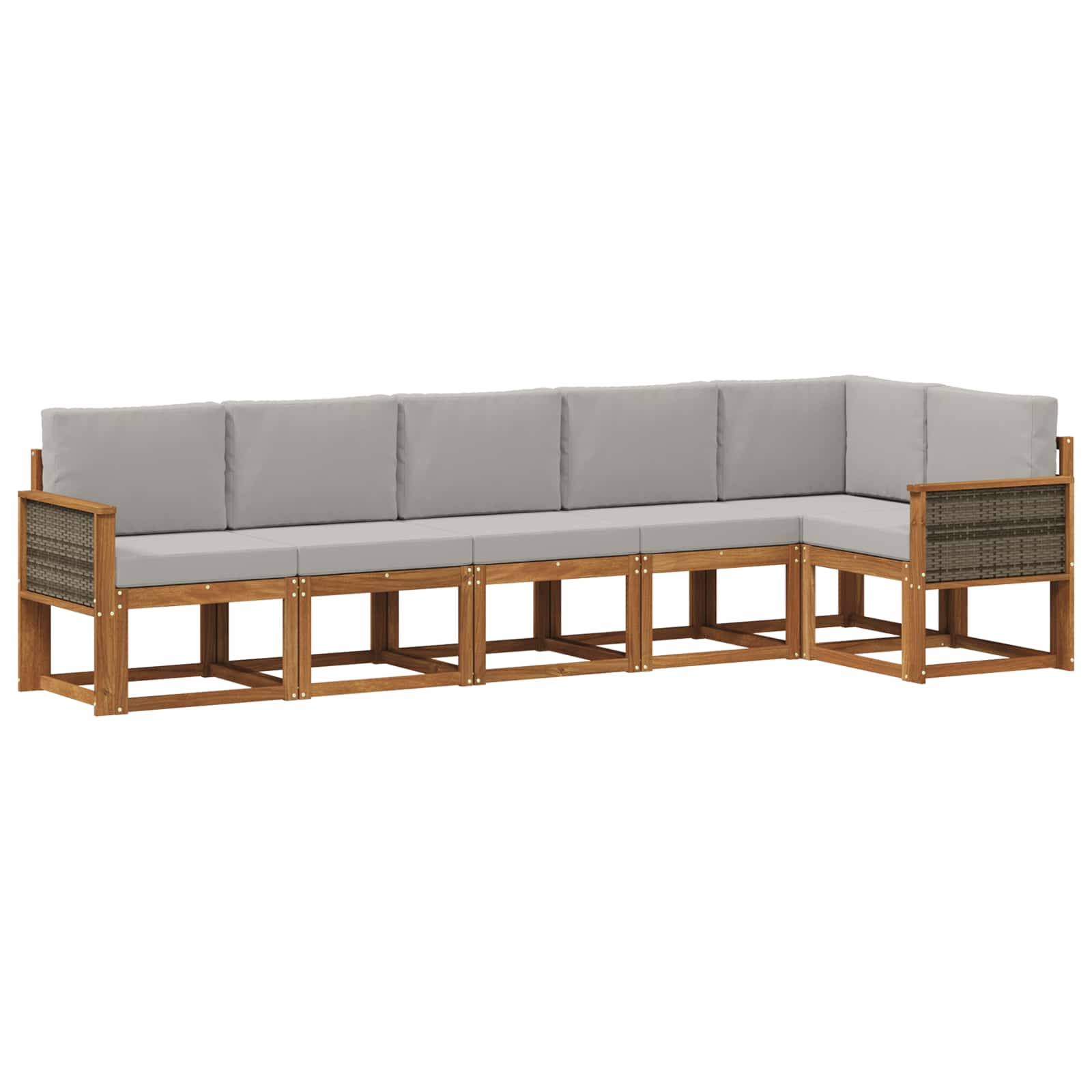 Set vanjskih sofa 6 pcs Prirodna i svjetlosiva Poliester