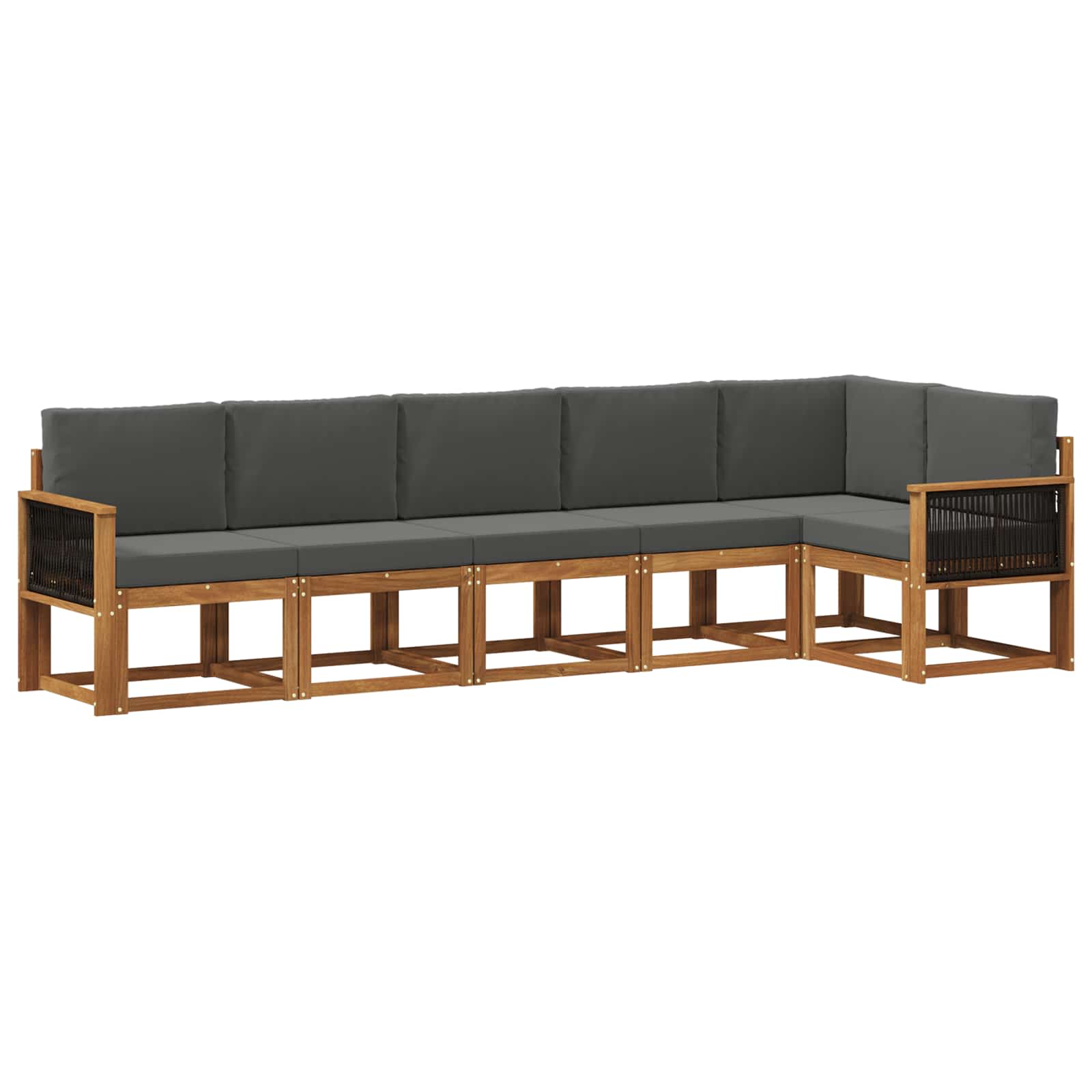 Set vanjskih sofa 6 pcs Prirodna i antracit Poliester