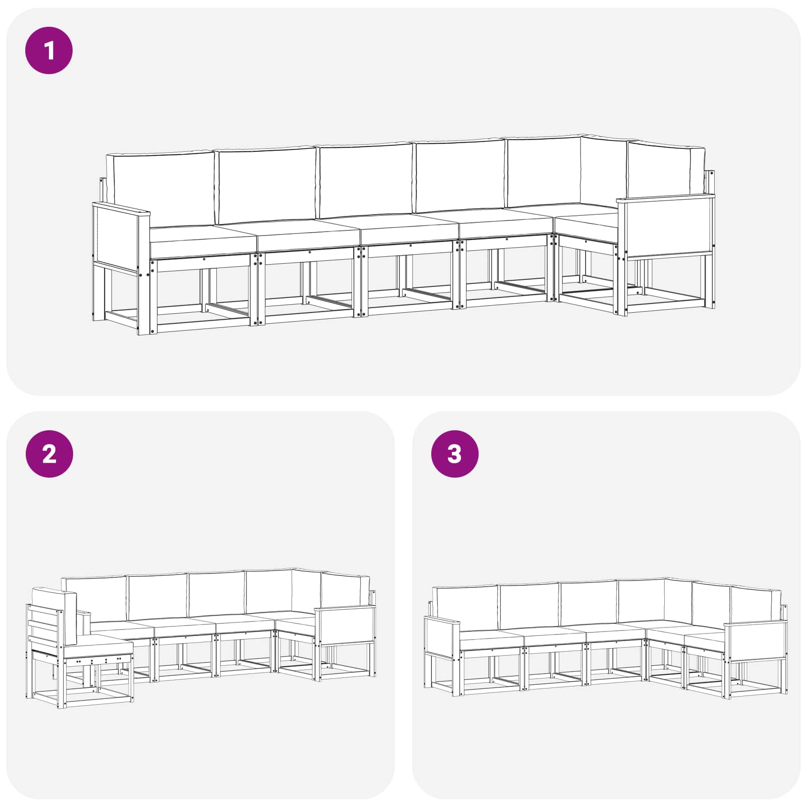 Set vanjskih sofa s jastukom 6 pcs Prirodna i bež Poliester