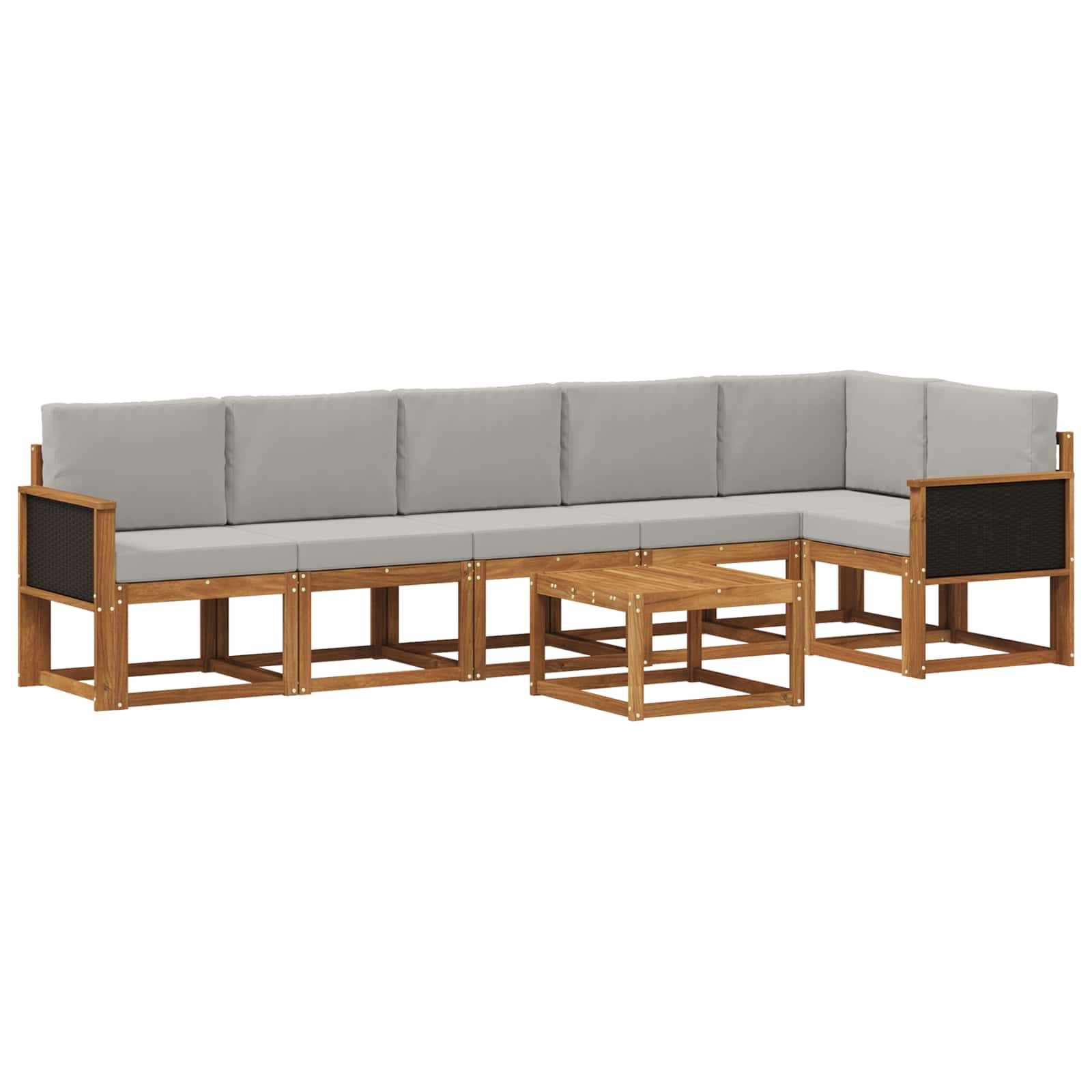 Set vanjskih sofa 7 pcs Prirodna i svjetlosiva Poliester