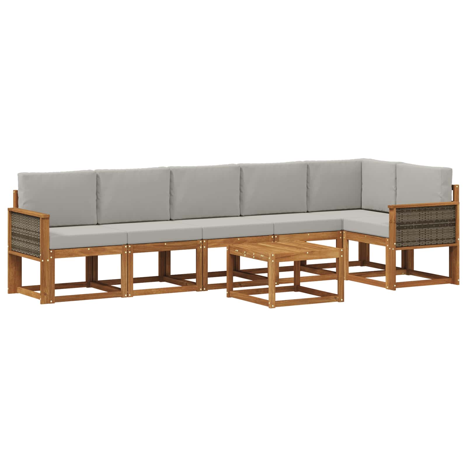 Set vanjskih sofa 7 pcs Prirodna i svjetlosiva Poliester