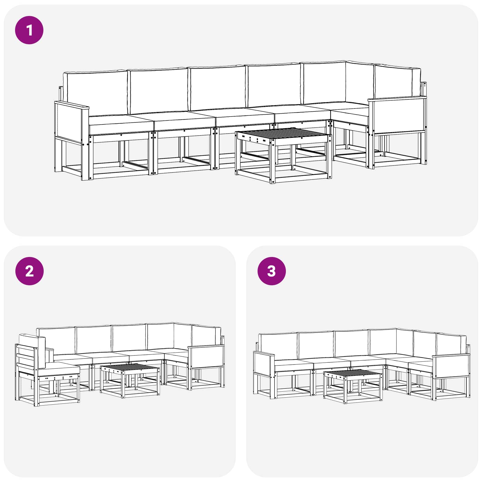Set vanjskih sofa s jastukom 7 pcs Prirodna i bež Poliester