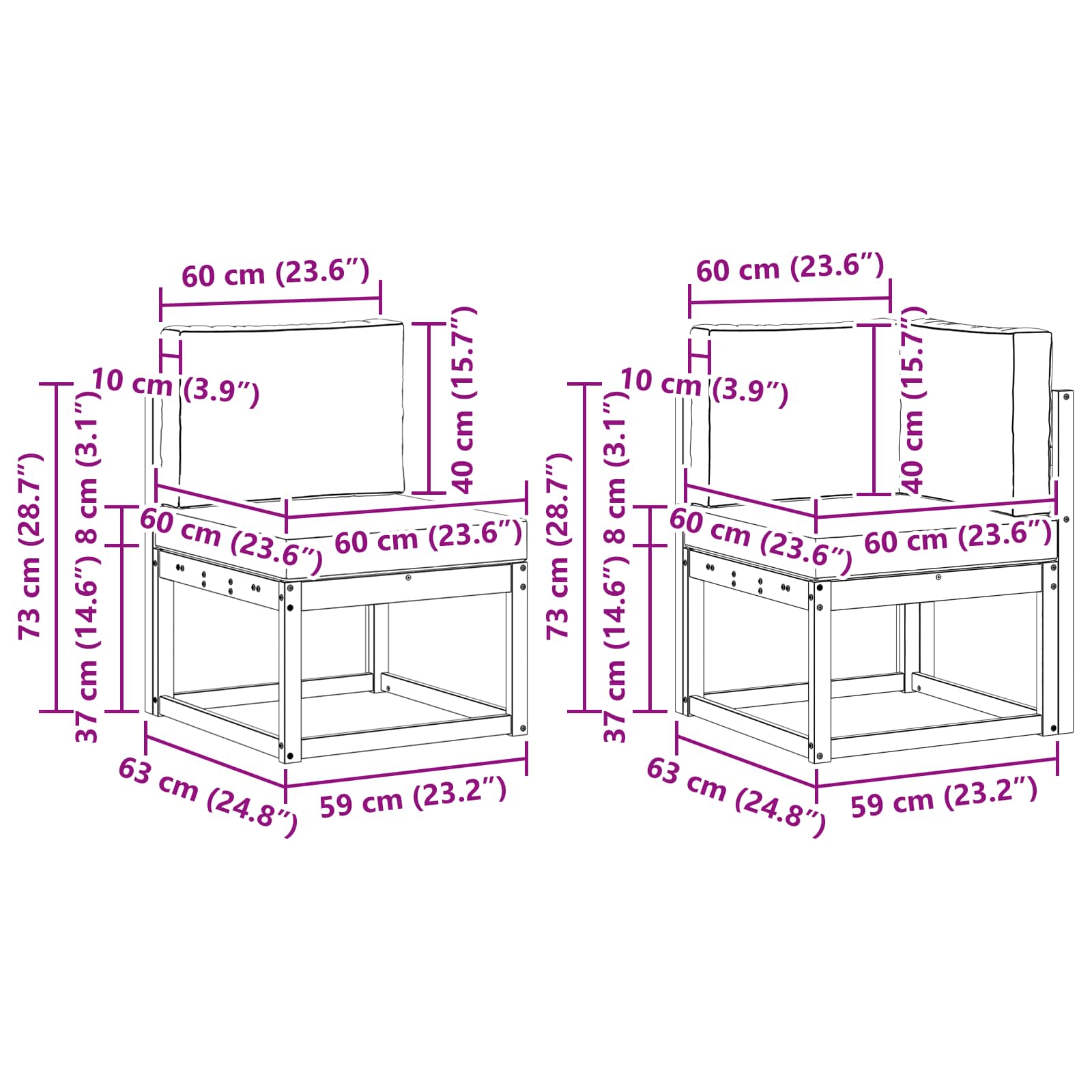 Set vanjskih sofa 7 pcs Prirodna i antracit Poliester
