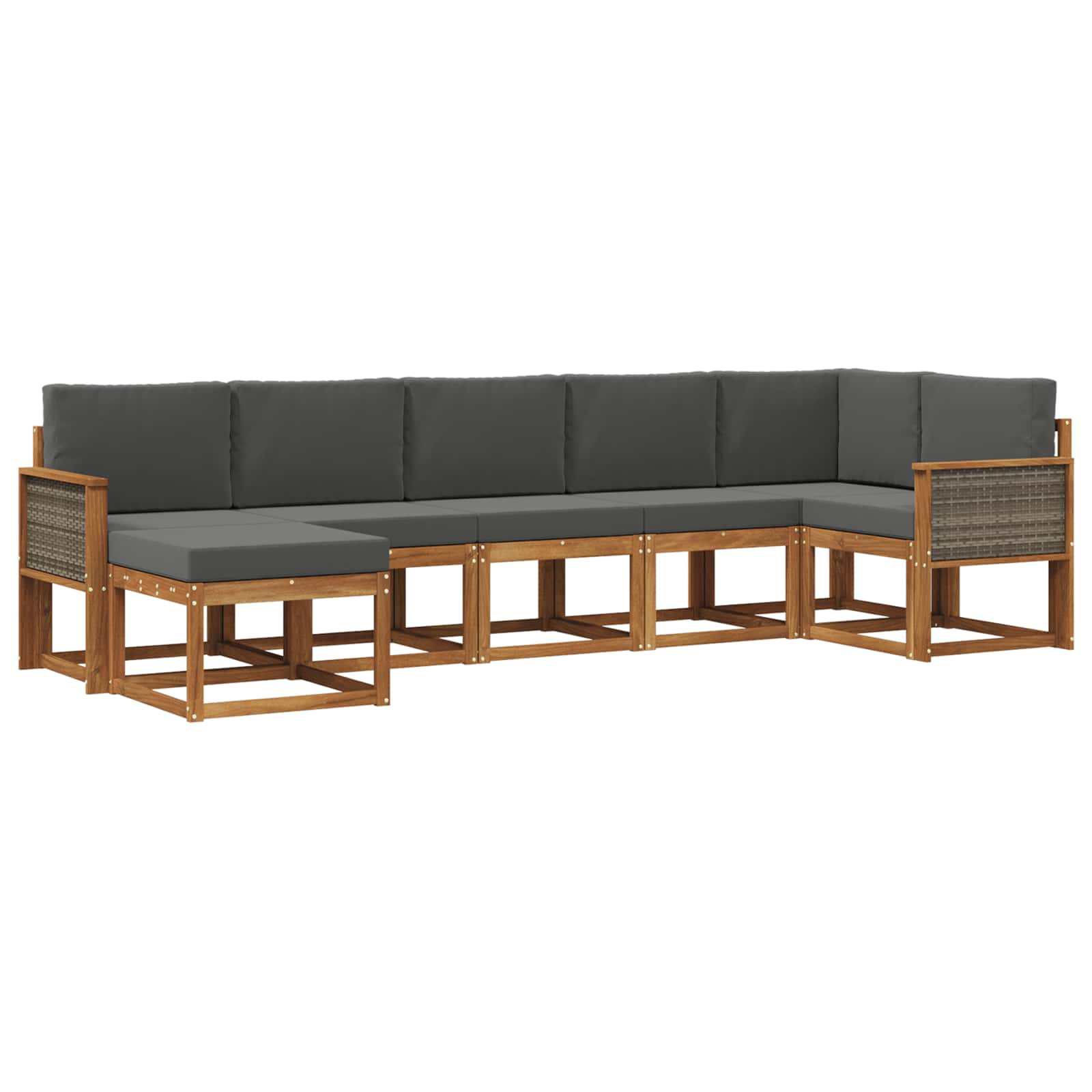 Set vanjskih sofa 7 pcs Prirodna i antracit Poliester