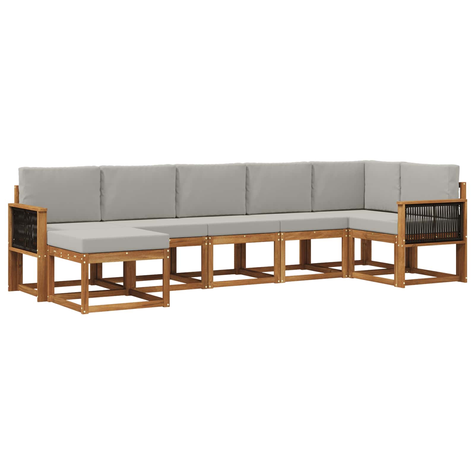 Set vanjskih sofa 7 pcs Prirodna i svjetlosiva Poliester