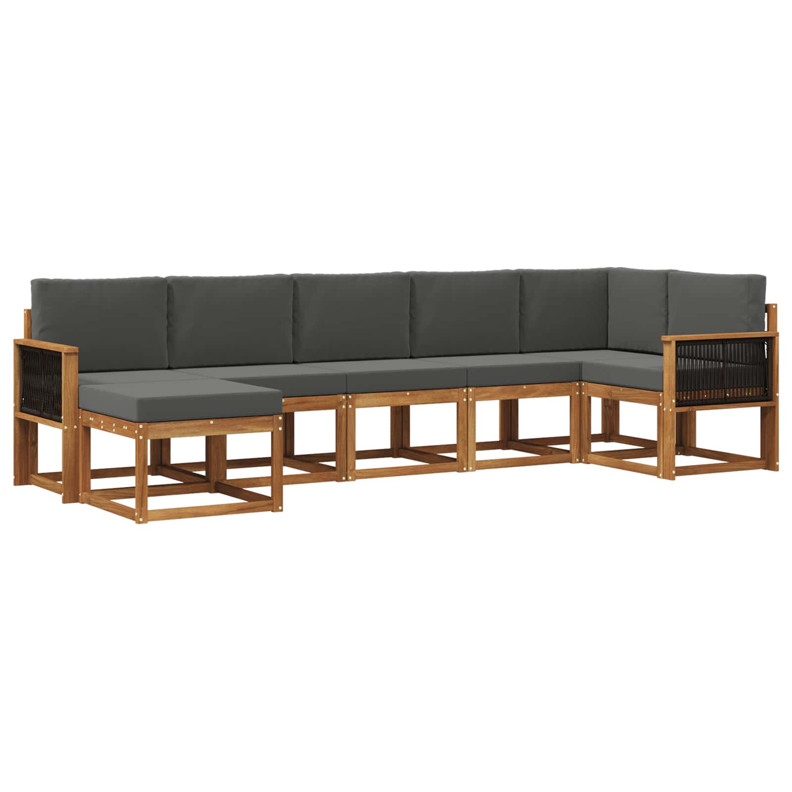 Set vanjskih sofa 7 pcs Prirodna i antracit Poliester