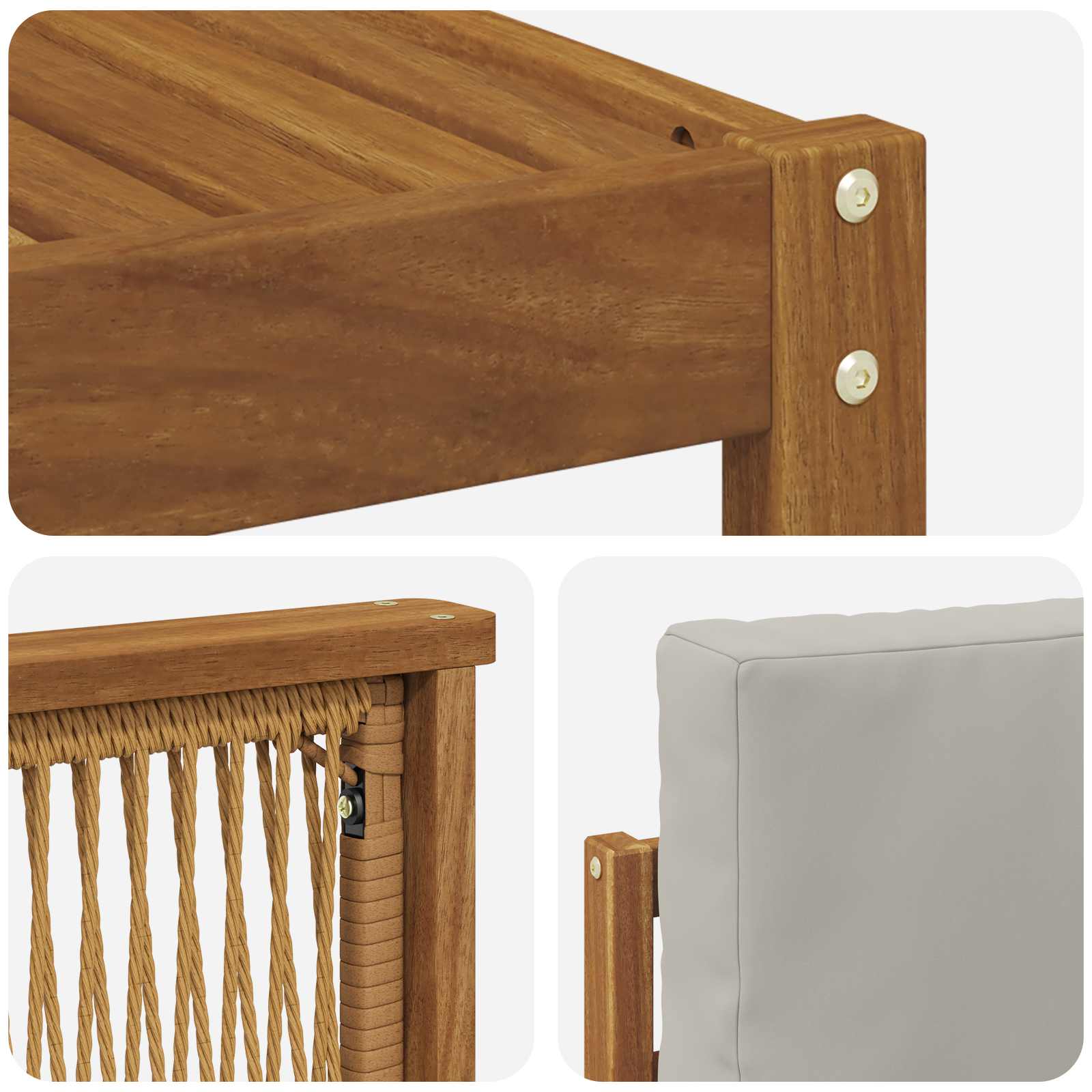 Set vanjskih sofa 7 pcs Prirodna i svjetlosiva Poliester