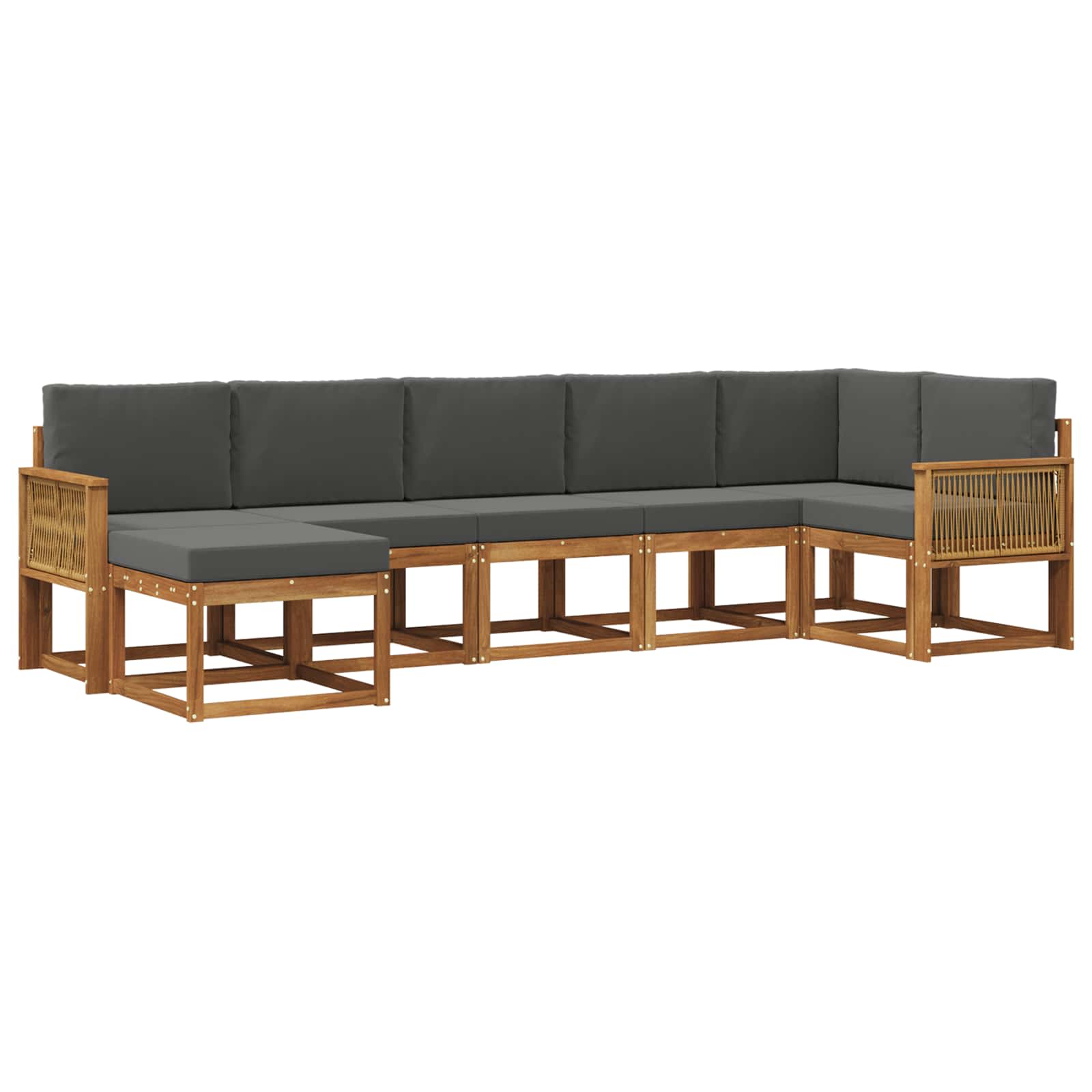 Set vanjskih sofa 7 pcs Prirodna i antracit Poliester
