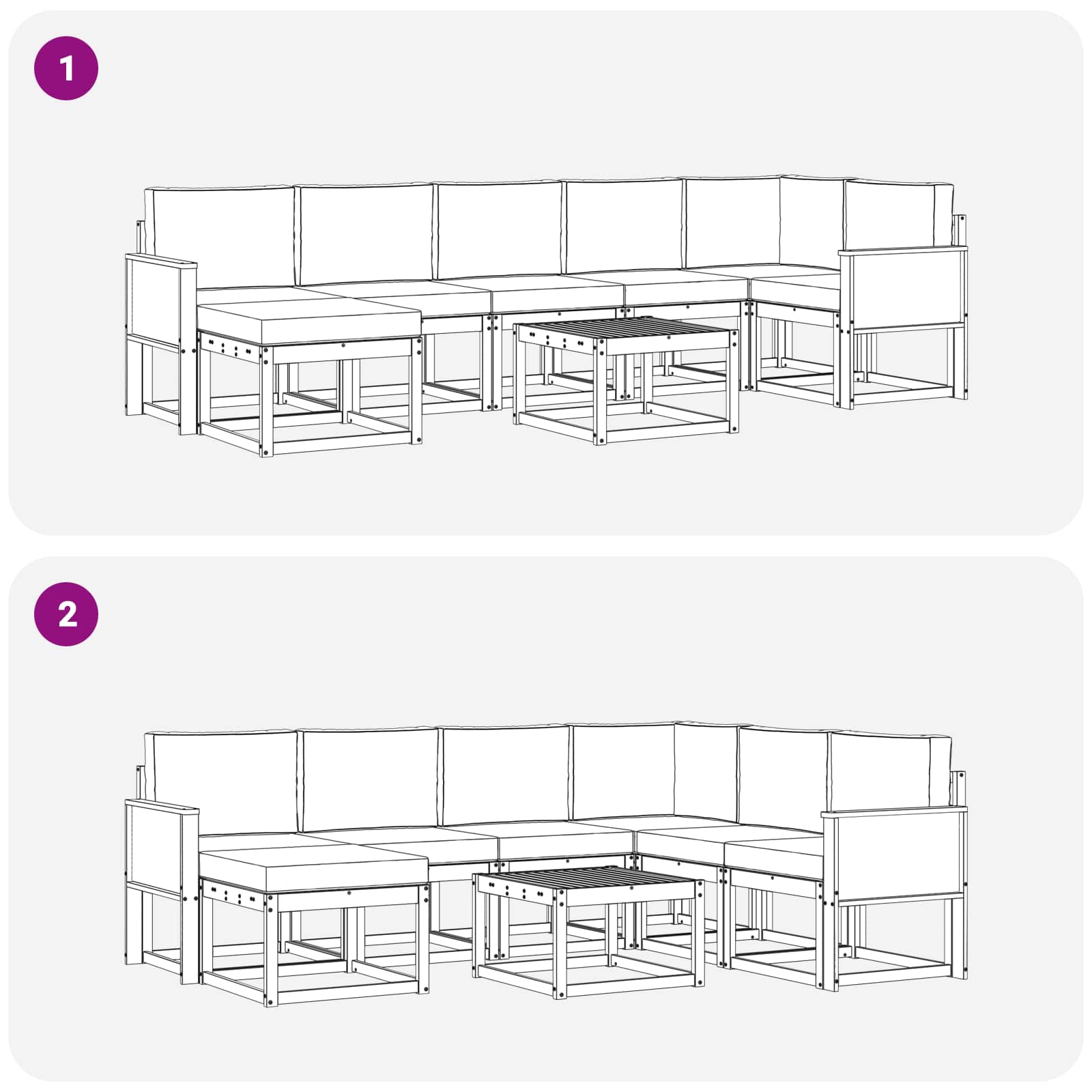 Set vanjskih sofa 8 pcs Prirodna i svjetlosiva Poliester