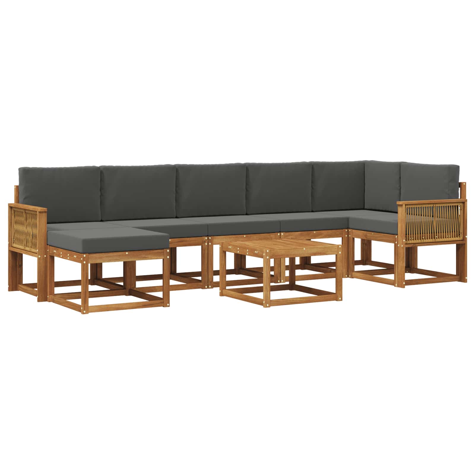 Set vanjskih sofa 8 pcs Prirodna i antracit Poliester