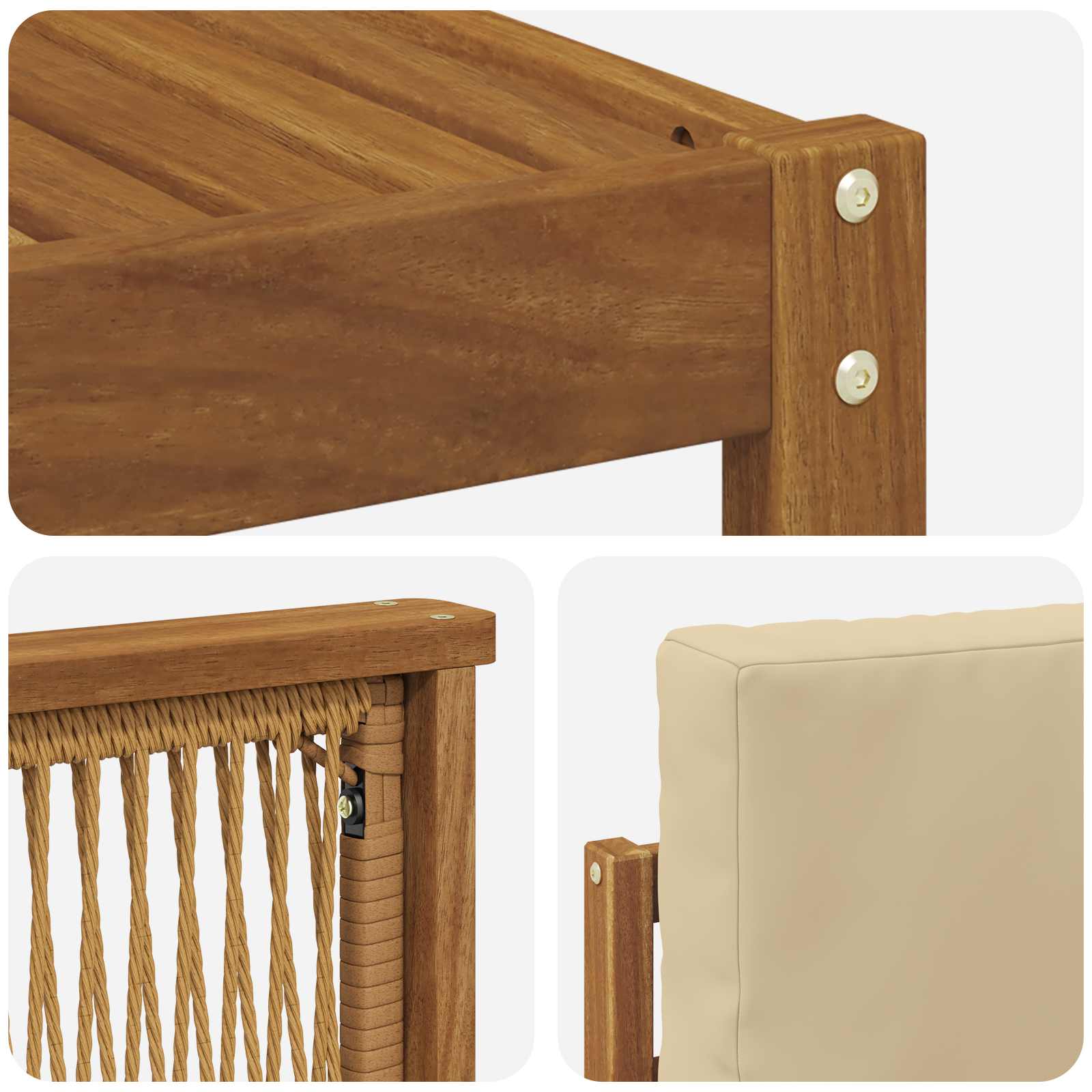 Set vanjskih sofa s jastukom 8 pcs Prirodna i bež Poliester