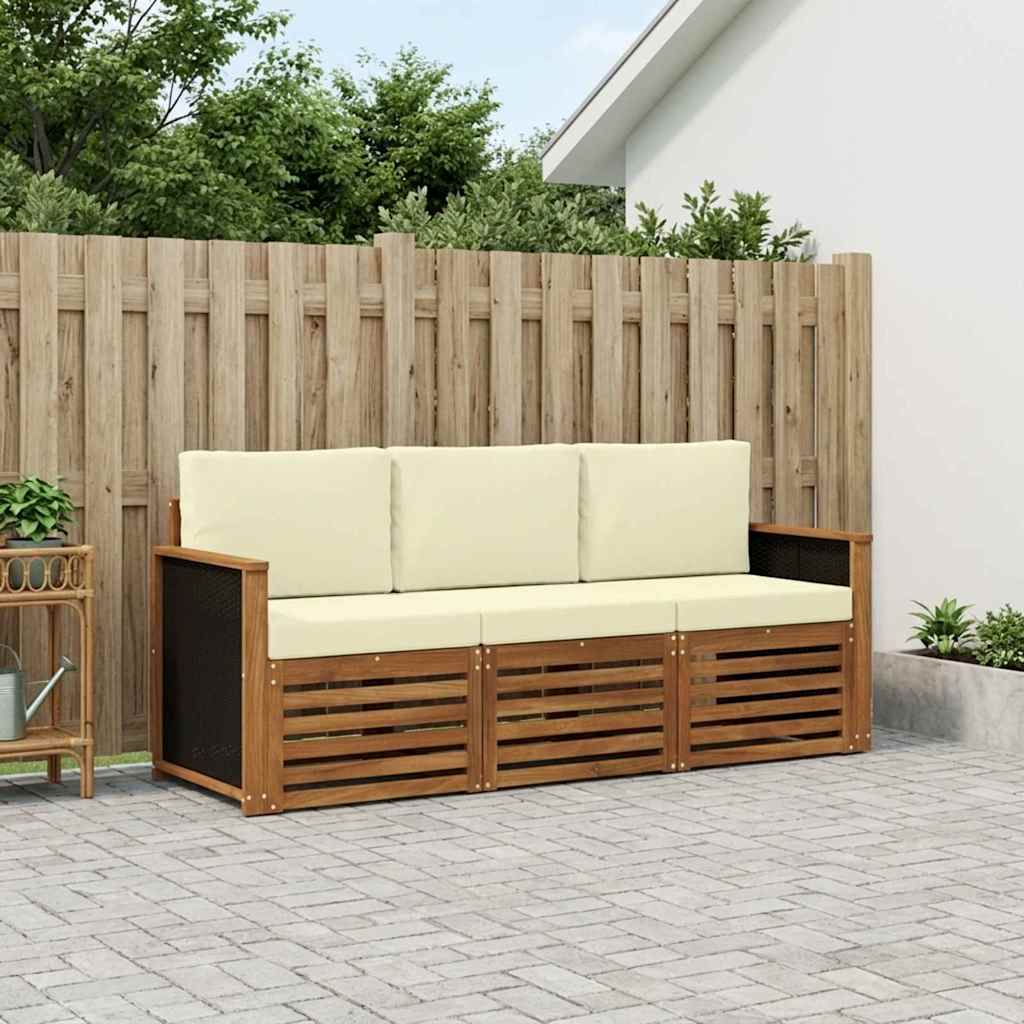 Setovi sofa s jastukom 3 pcs Čvrsto drvo akacije