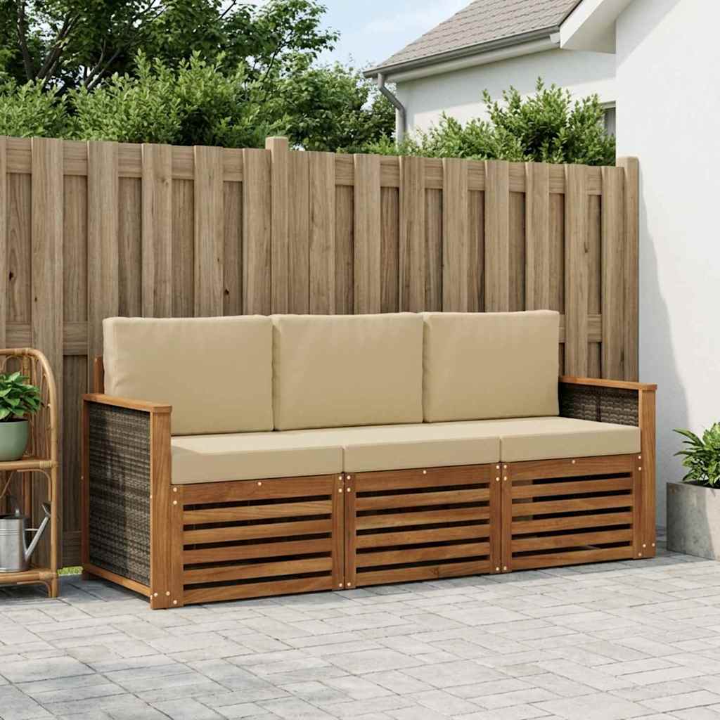 Setovi sofa s jastukom 3 pcs Čvrsto drvo akacije
