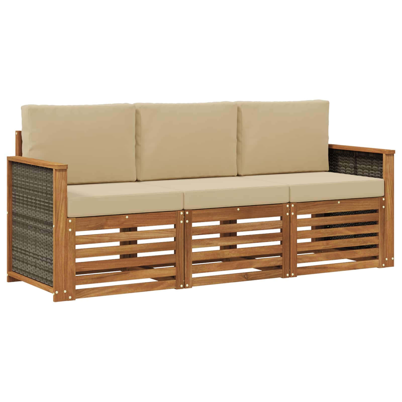 Setovi sofa s jastukom 3 pcs Čvrsto drvo akacije