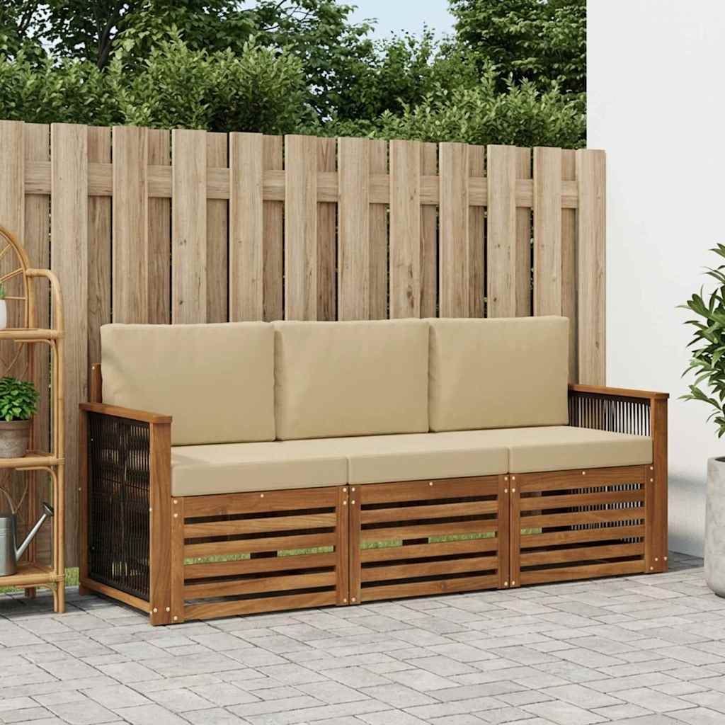 Setovi sofa s jastukom 3 pcs Čvrsto drvo akacije