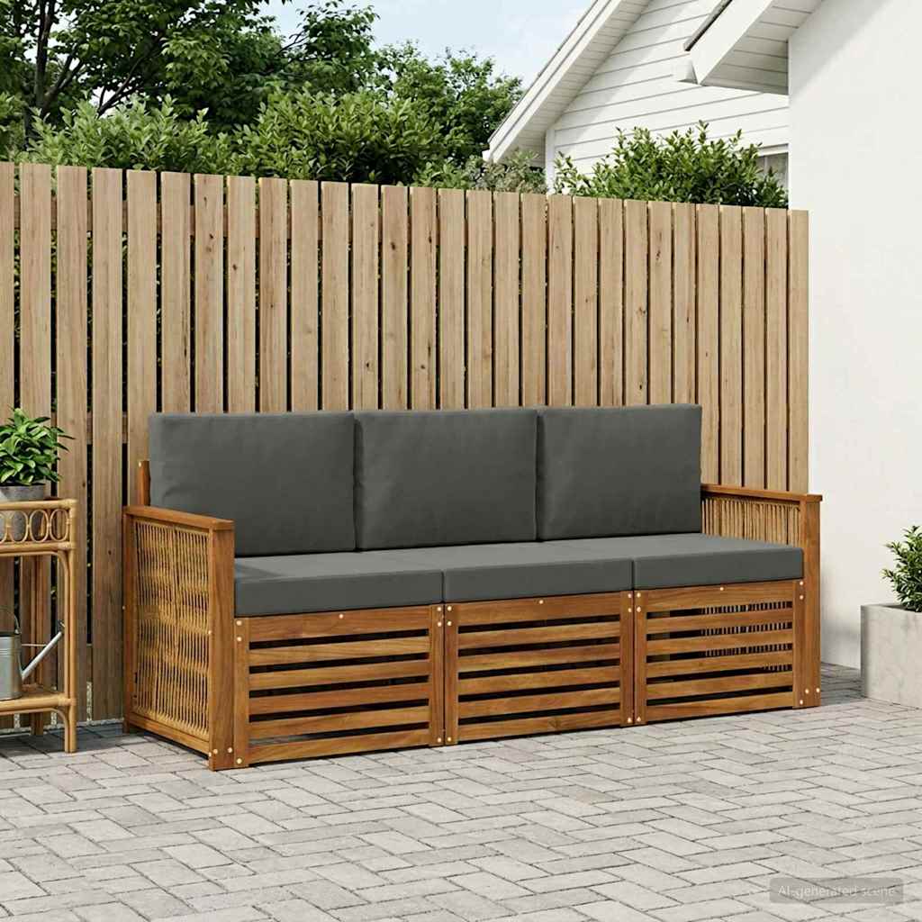 Setovi sofa s jastukom 3 pcs Čvrsto drvo akacije