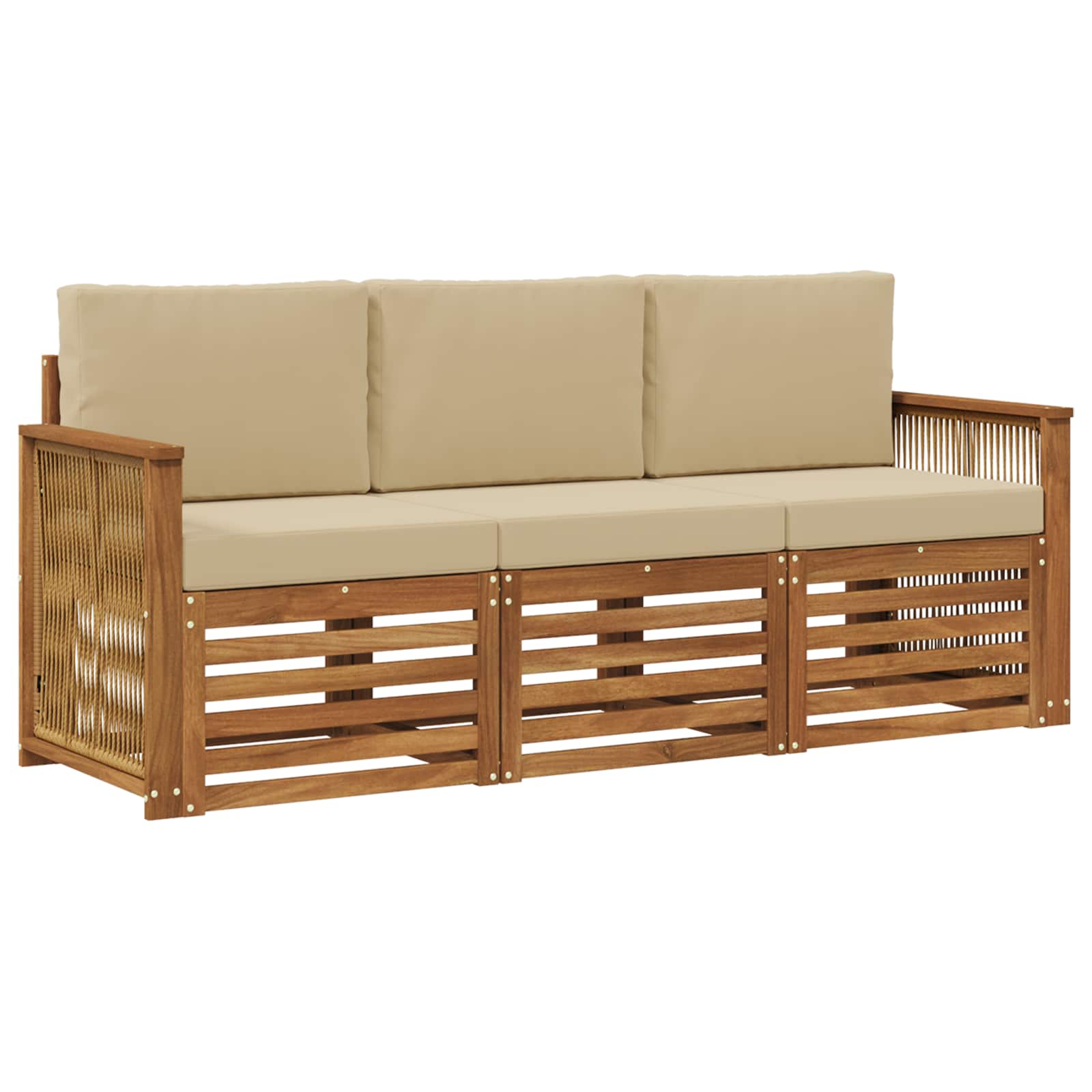 Setovi sofa s jastukom 3 pcs Čvrsto drvo akacije